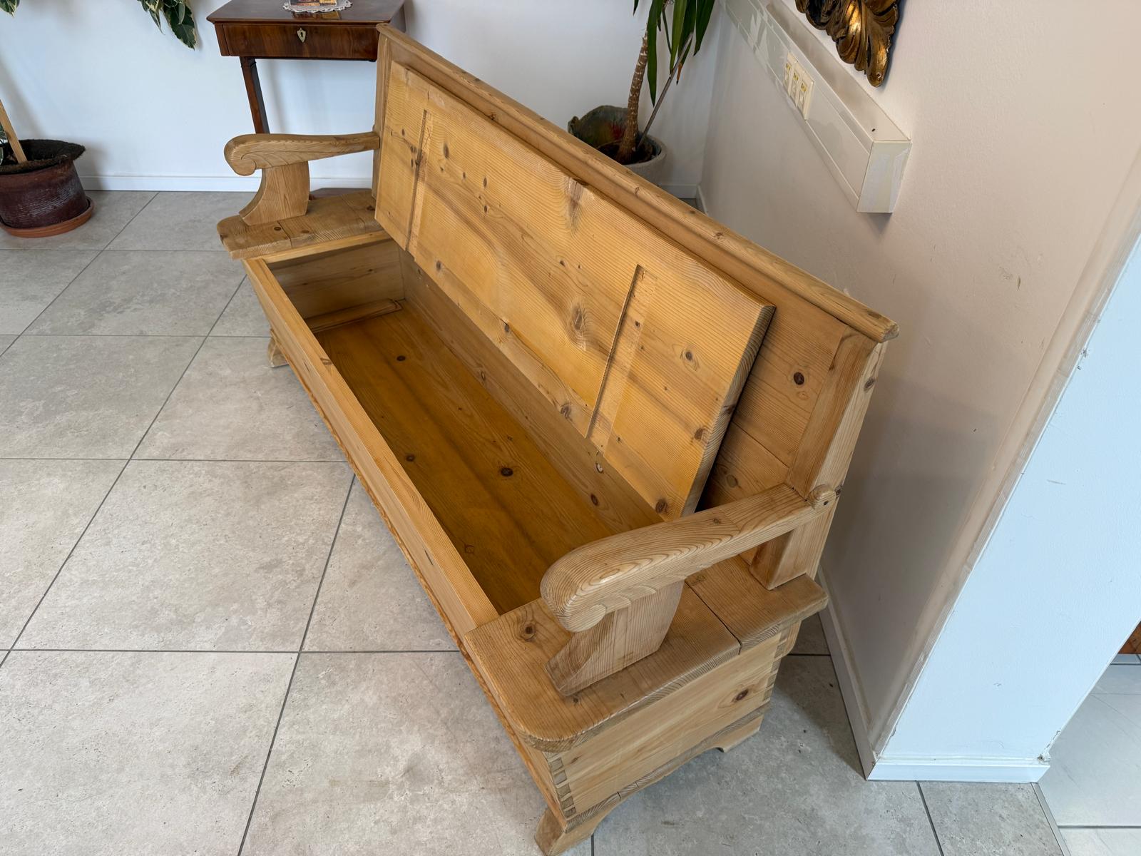 Antike Jugendstil Truhenbank Landhausbank Küchenbank breite 183cm D1221