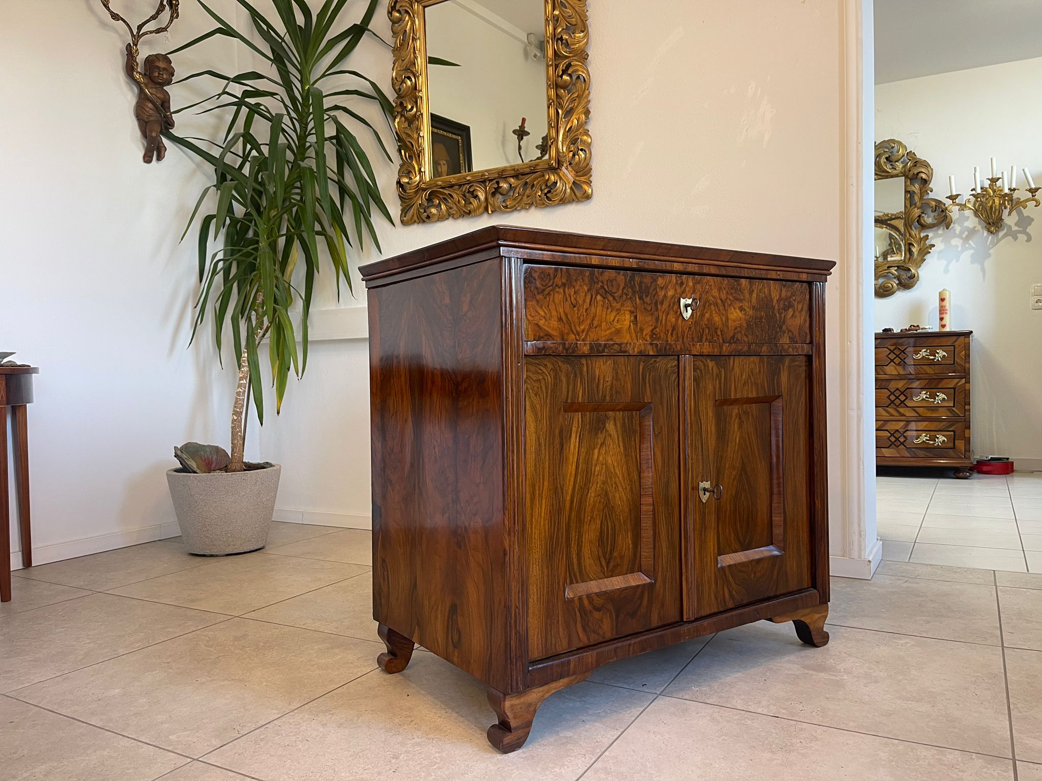 Altrestauriertes Biedermeier Trumeau Anrichte Kommode Antiquität A5146