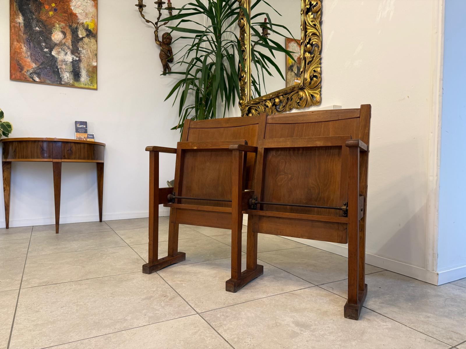 Original Wiener Kinosessel 2er Sitz Klappstuhl Stuhl Nostalgie G2265-1