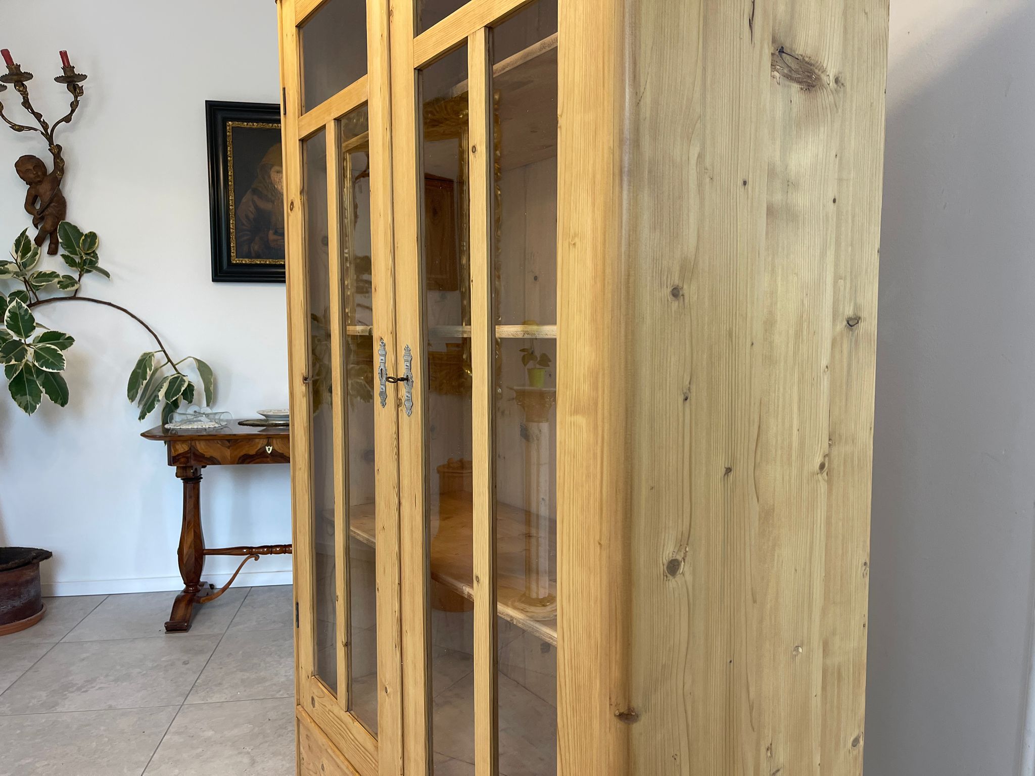 Traum Jugendstil Vitrine Glasschrank Naturholzmöbel Bauernmöbel G1609