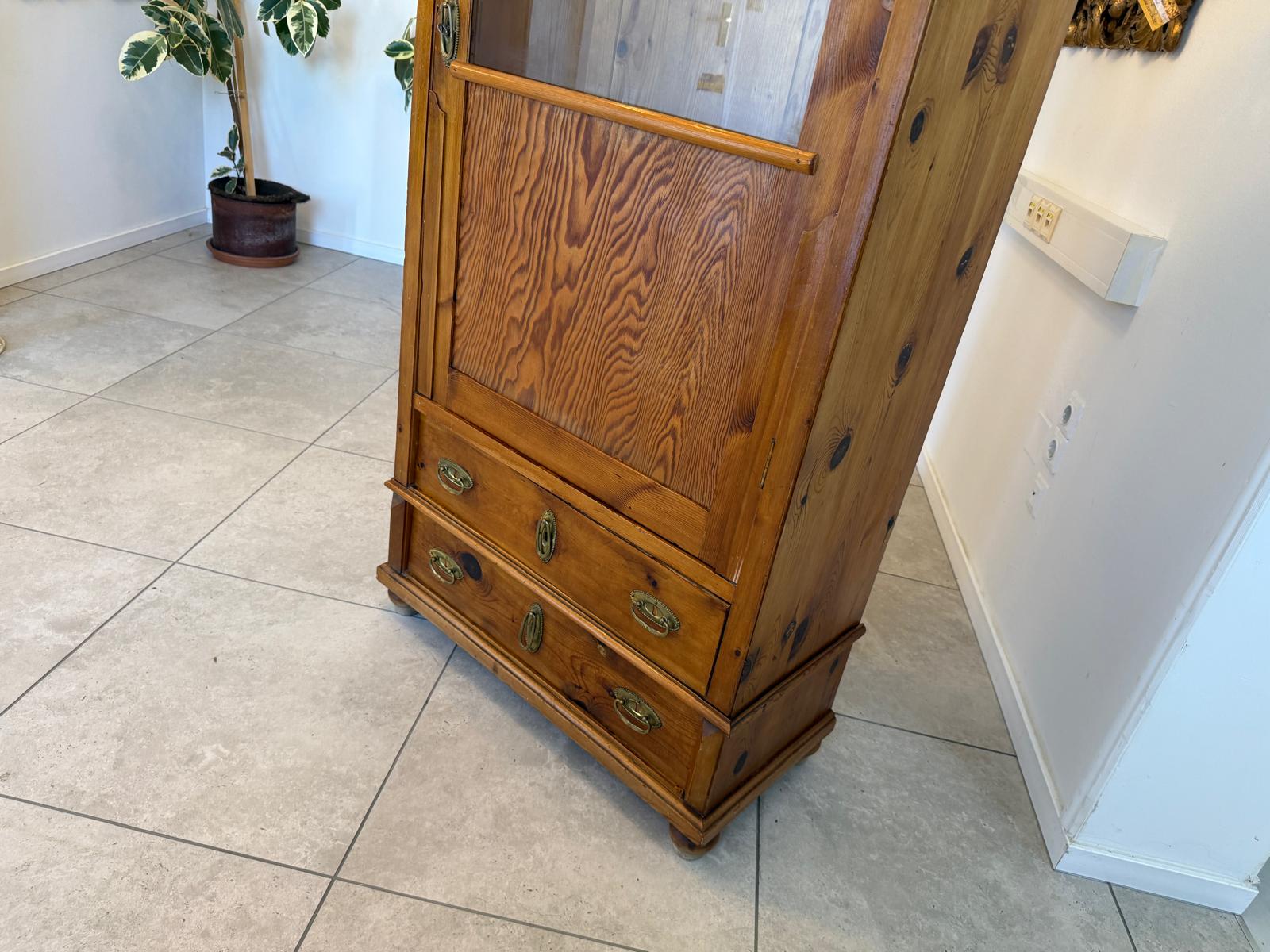 Bäuerlicher Waffenschrank Naturholz Bauernschrank Zierbenholz Kasten Landhausmöbel G1994