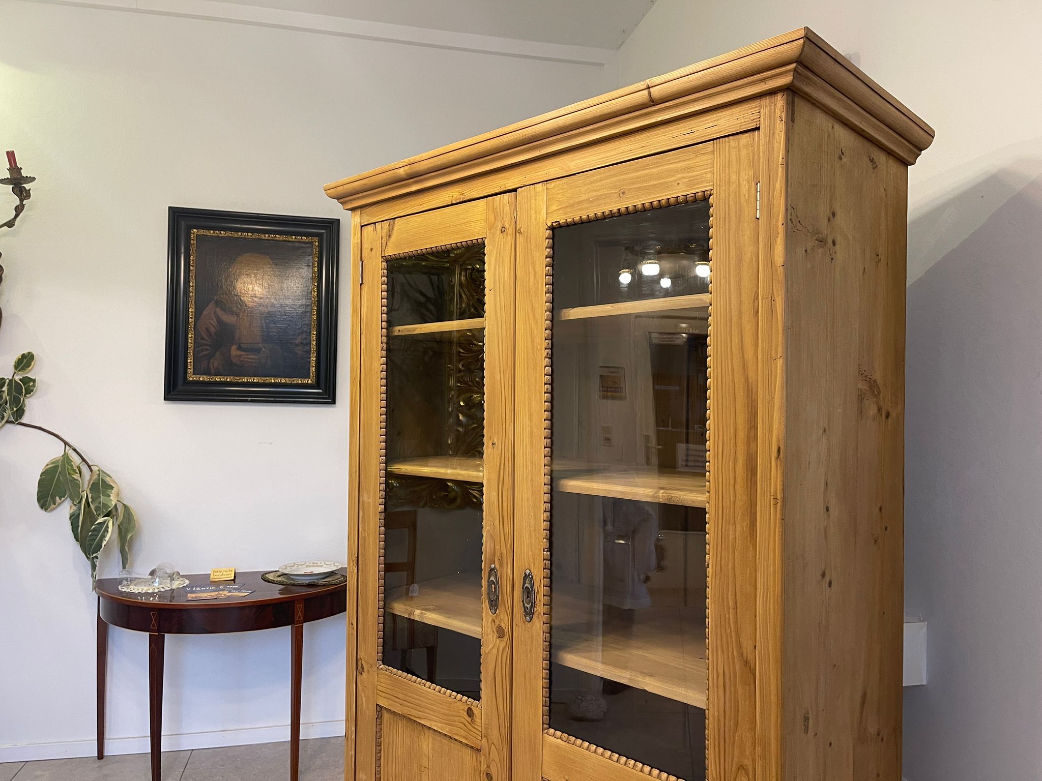 Bäuerliche Vitrine Bauernvitrine Bauernschrank Naturholz Bücherschrank Bauernmöbel A5130