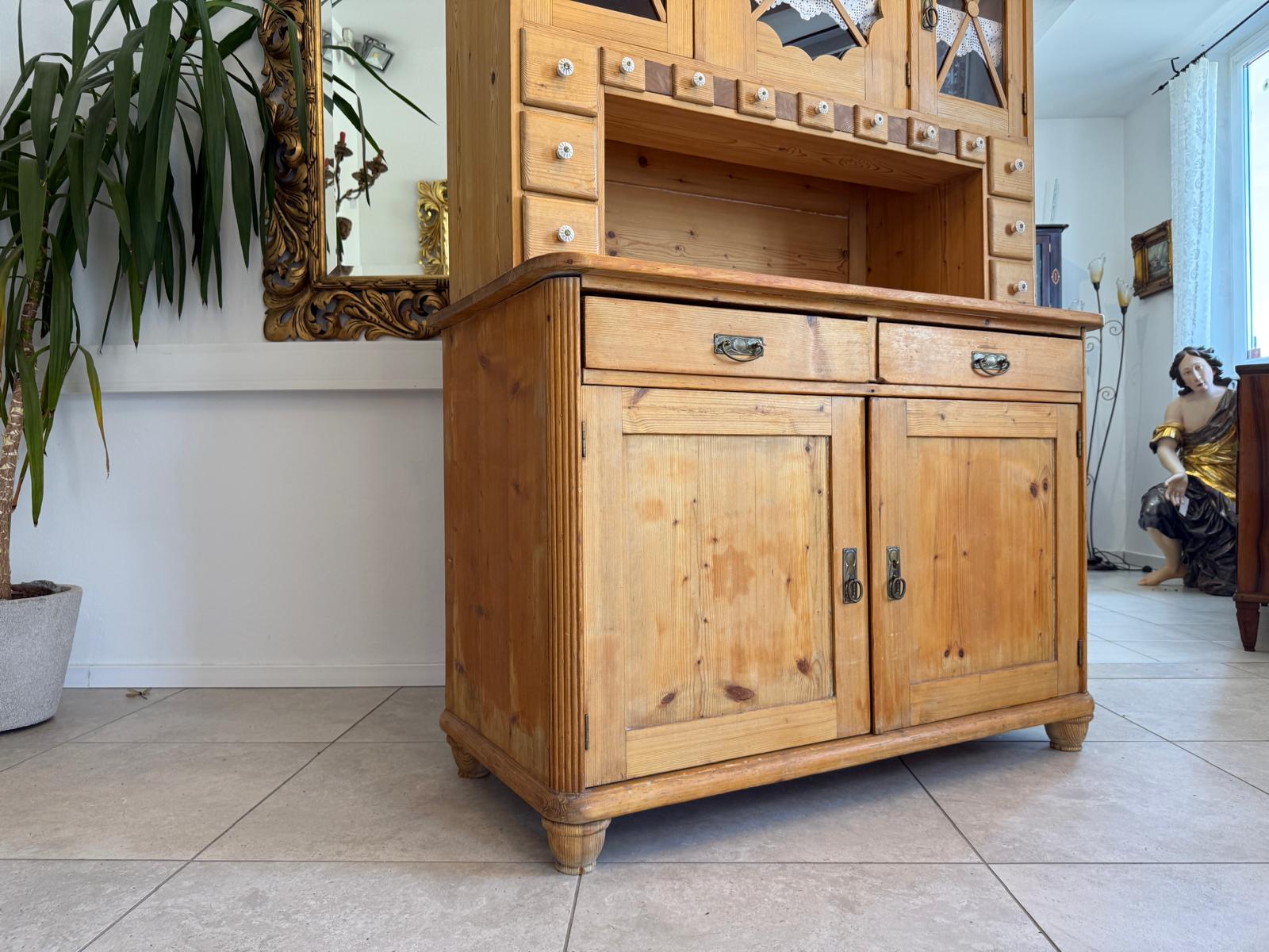 Jugendstil  Naturholschrank Küchenbuffet Küchenschrank Küchenkredenz D2513