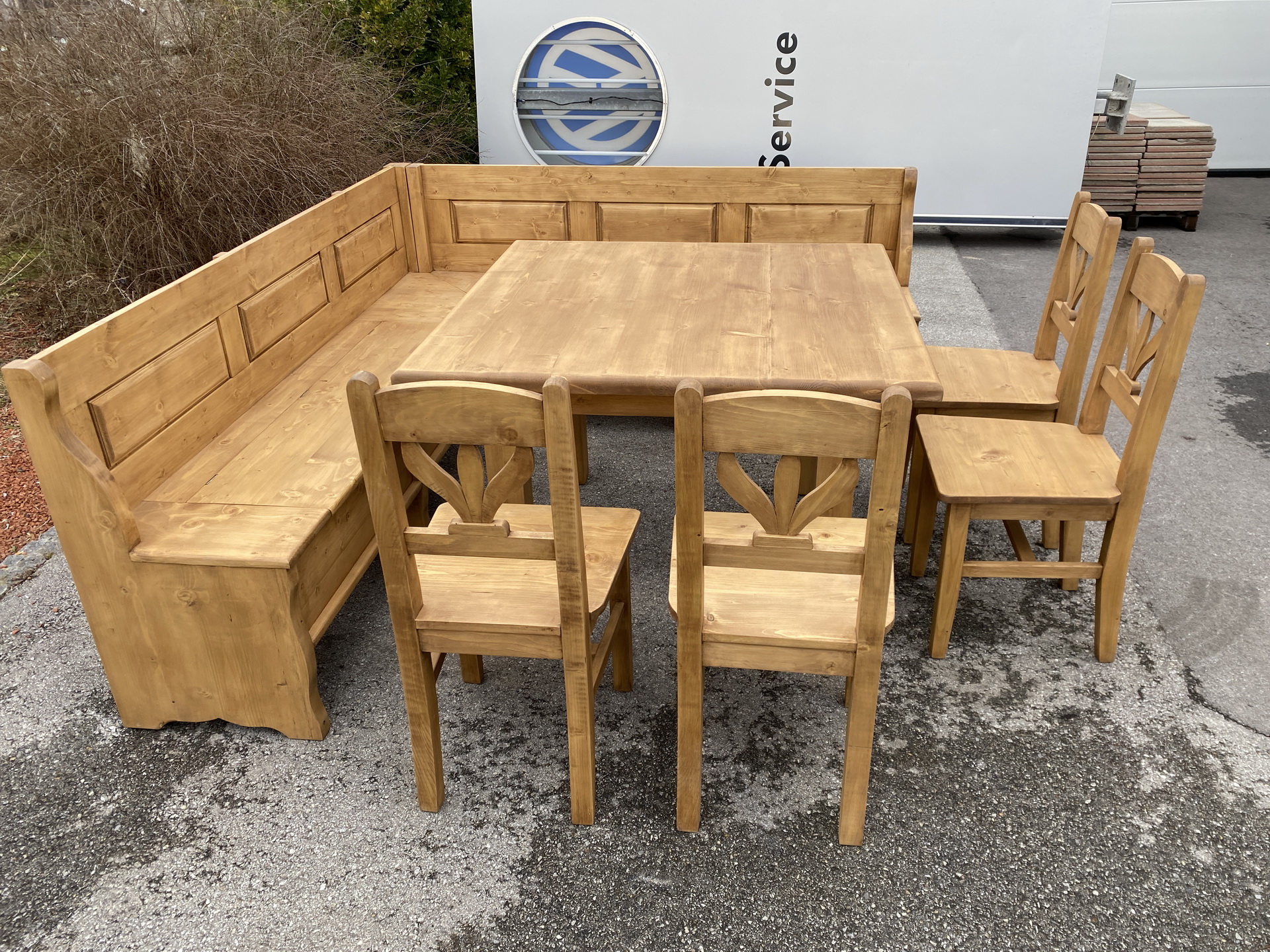 Bauernstube Eckbankgruppe Bauerntisch 4 Sessel MIBEST1