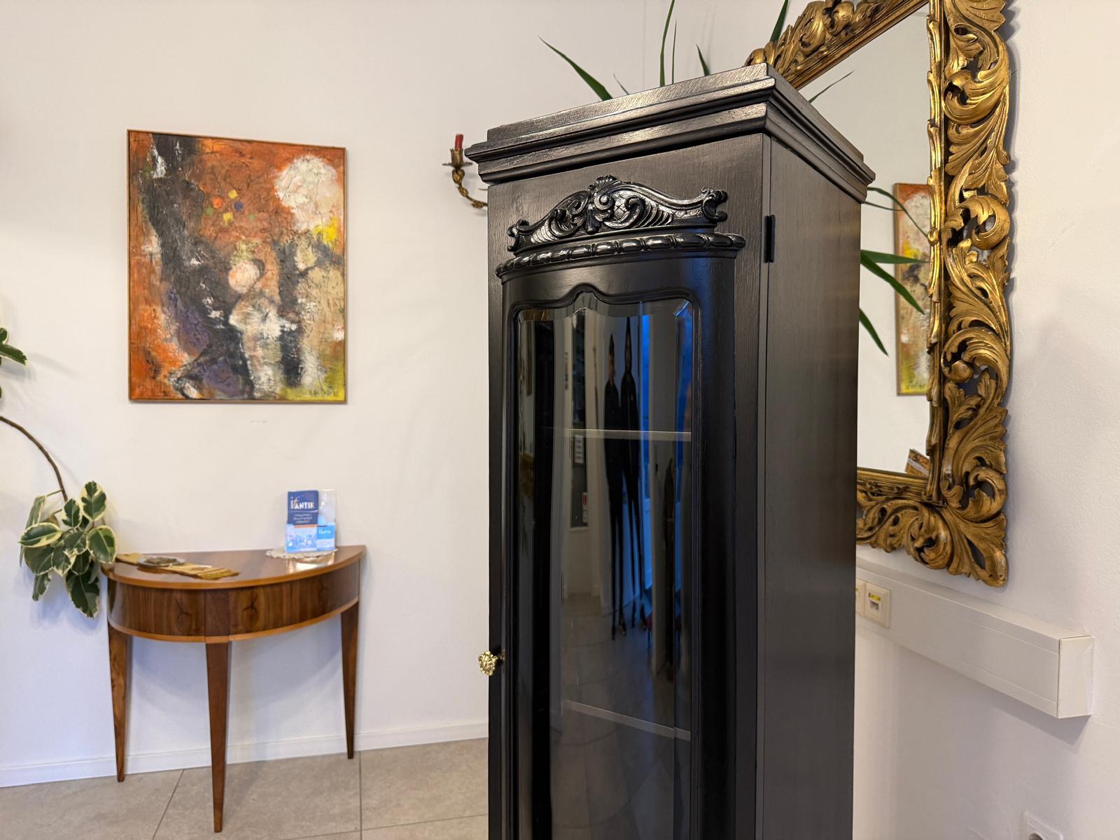 Restauriertes Jugendstil Vitrine Pfeilervitrine Glasschrank G2389