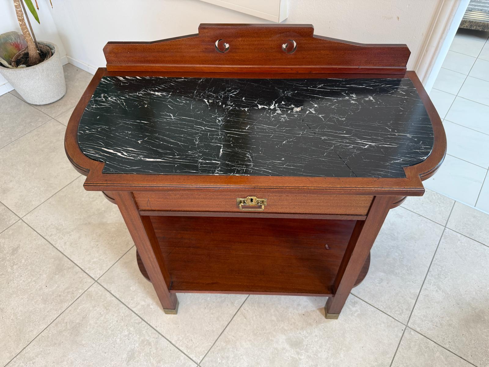Jugendstil Beistelltisch Anrichte Mahagoni Original D2524