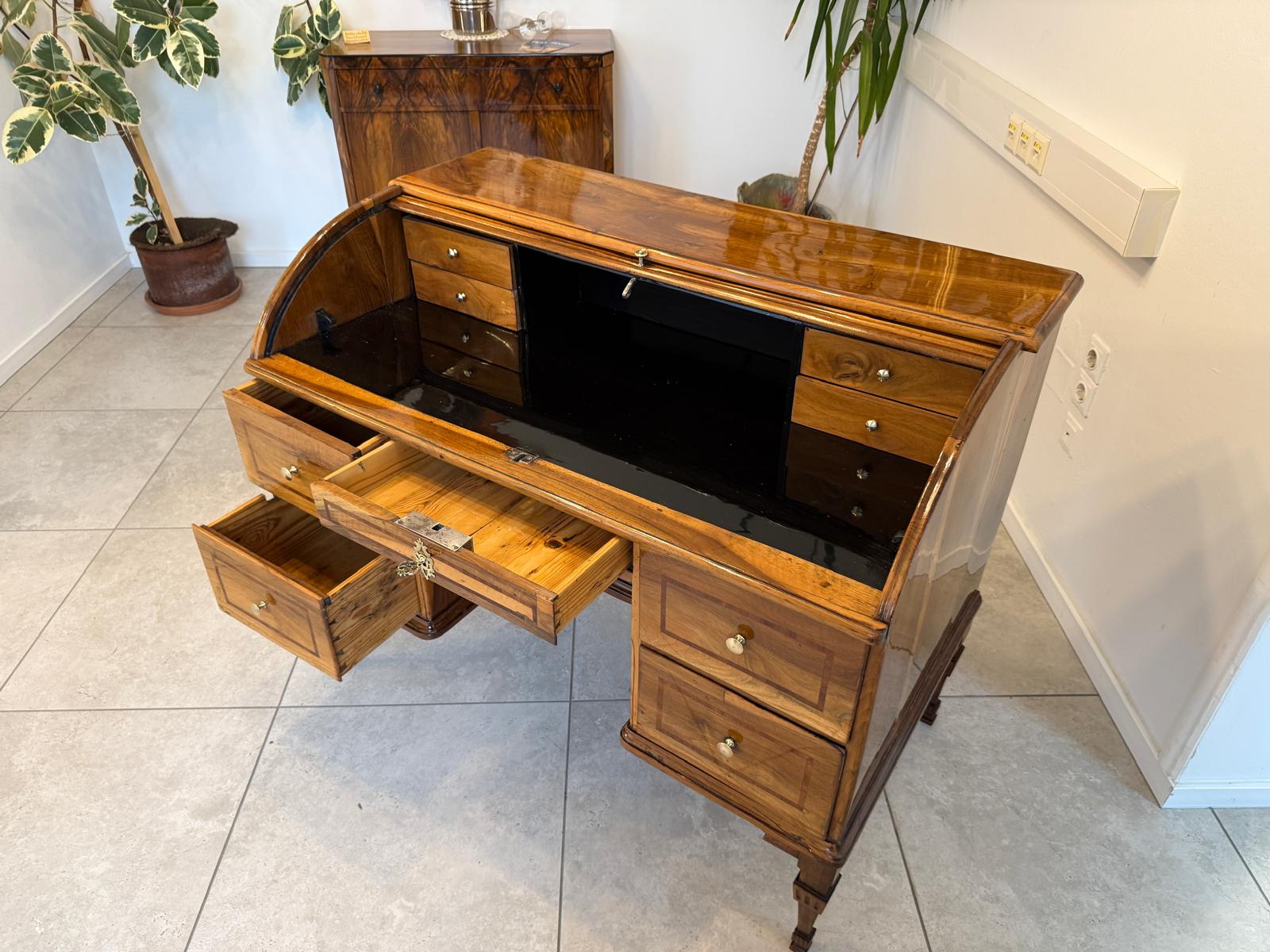 Sale Restauriert Barock Rolladen Sekretär um 1780 Antiquität G2049