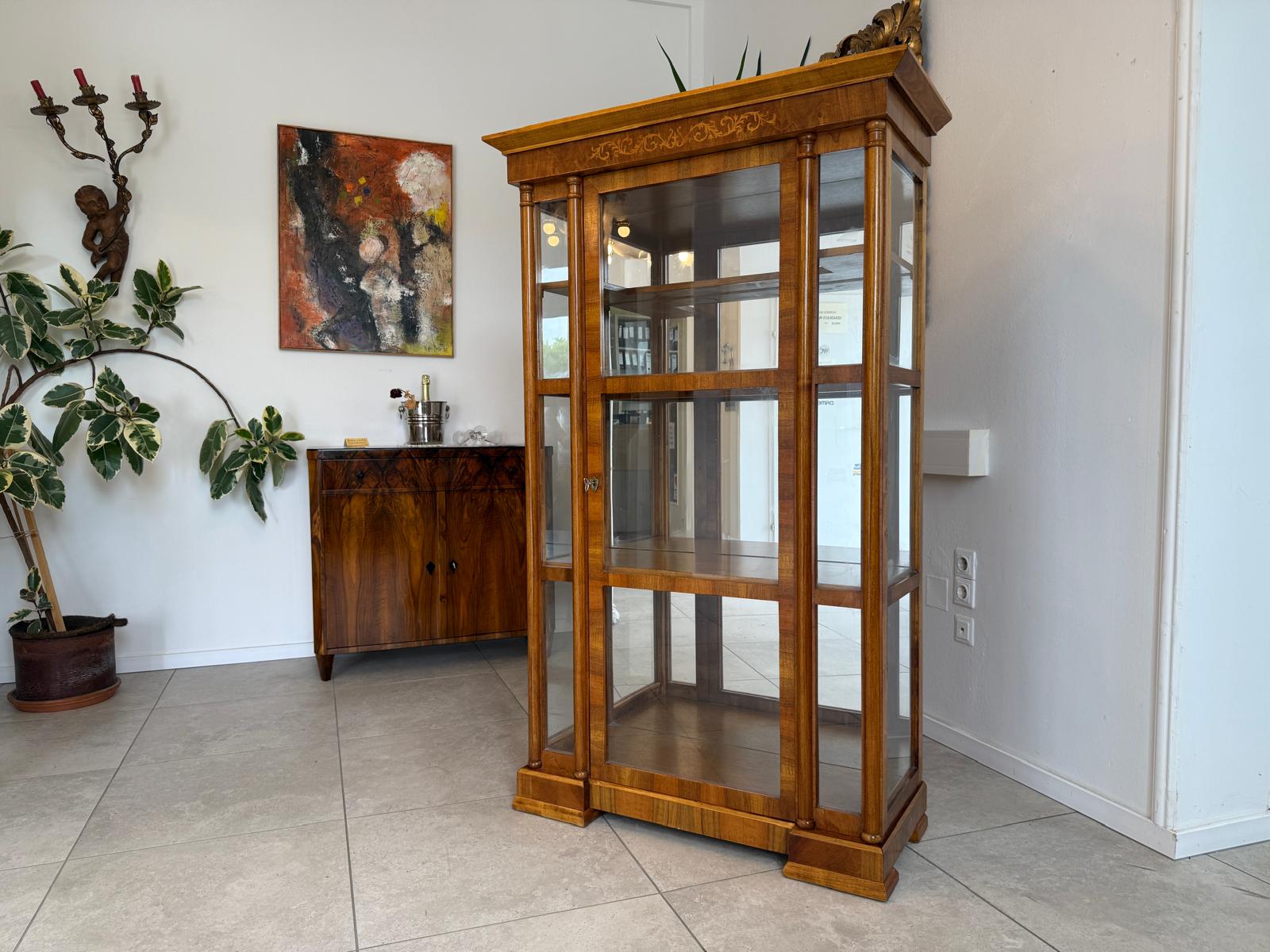 Vitrine im Biedermeier Stil Bücherschrank Glasschrank Edel G1884