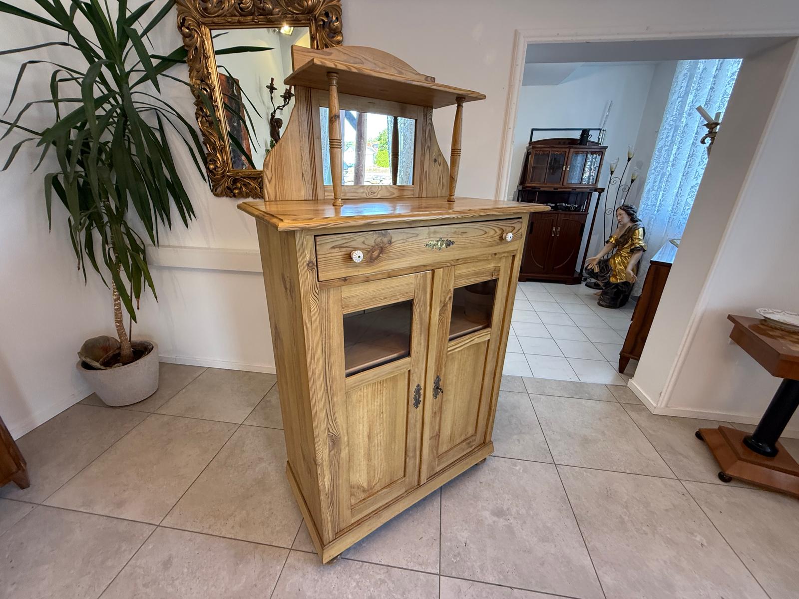 Bäuerliches Jugendstil Vertiko Bücherschrank Halbschrank Bauernschrank G2005