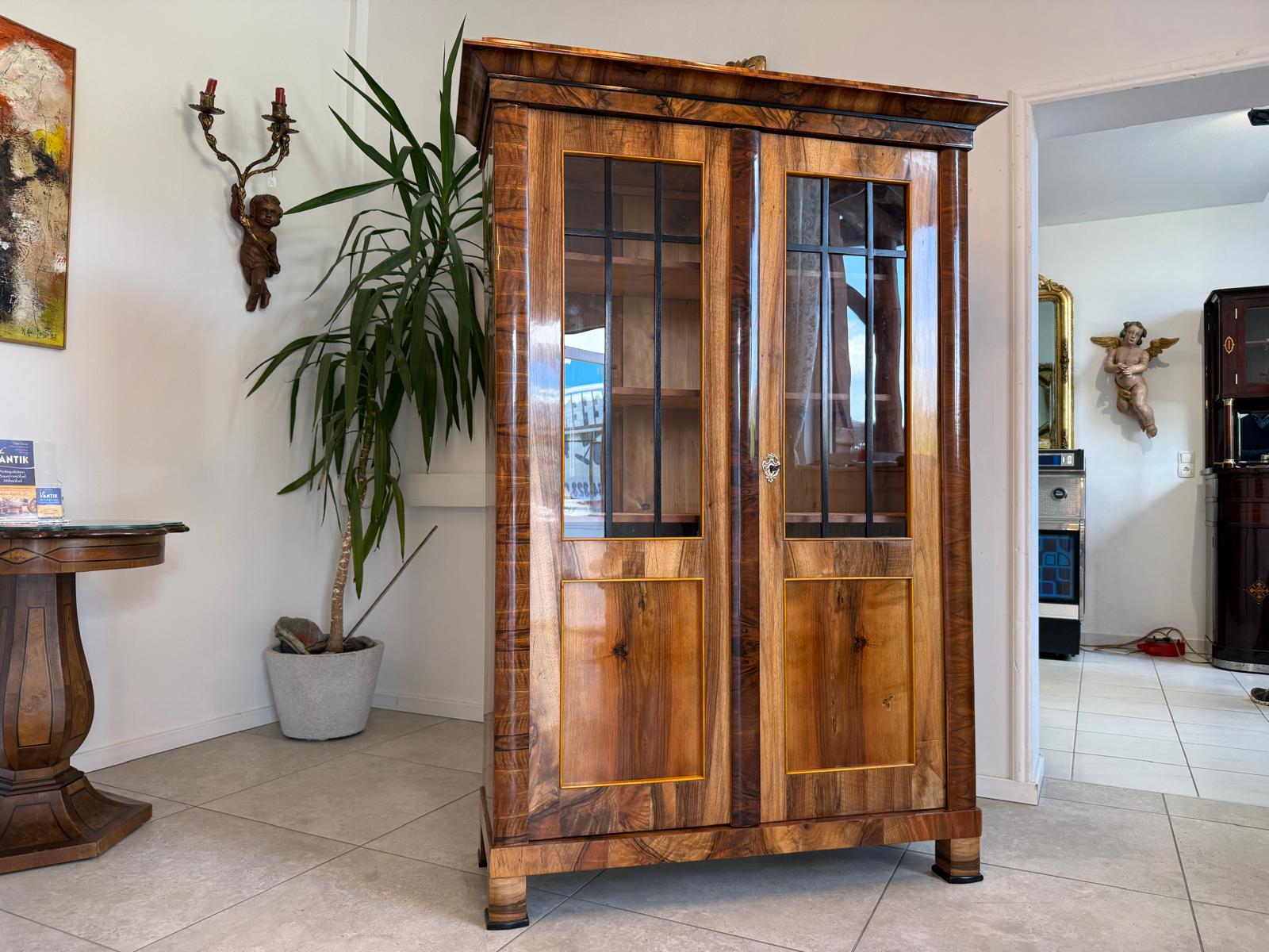 Biedermeier Vitrine Bücherschrank Glasschrank Antiquität D2371