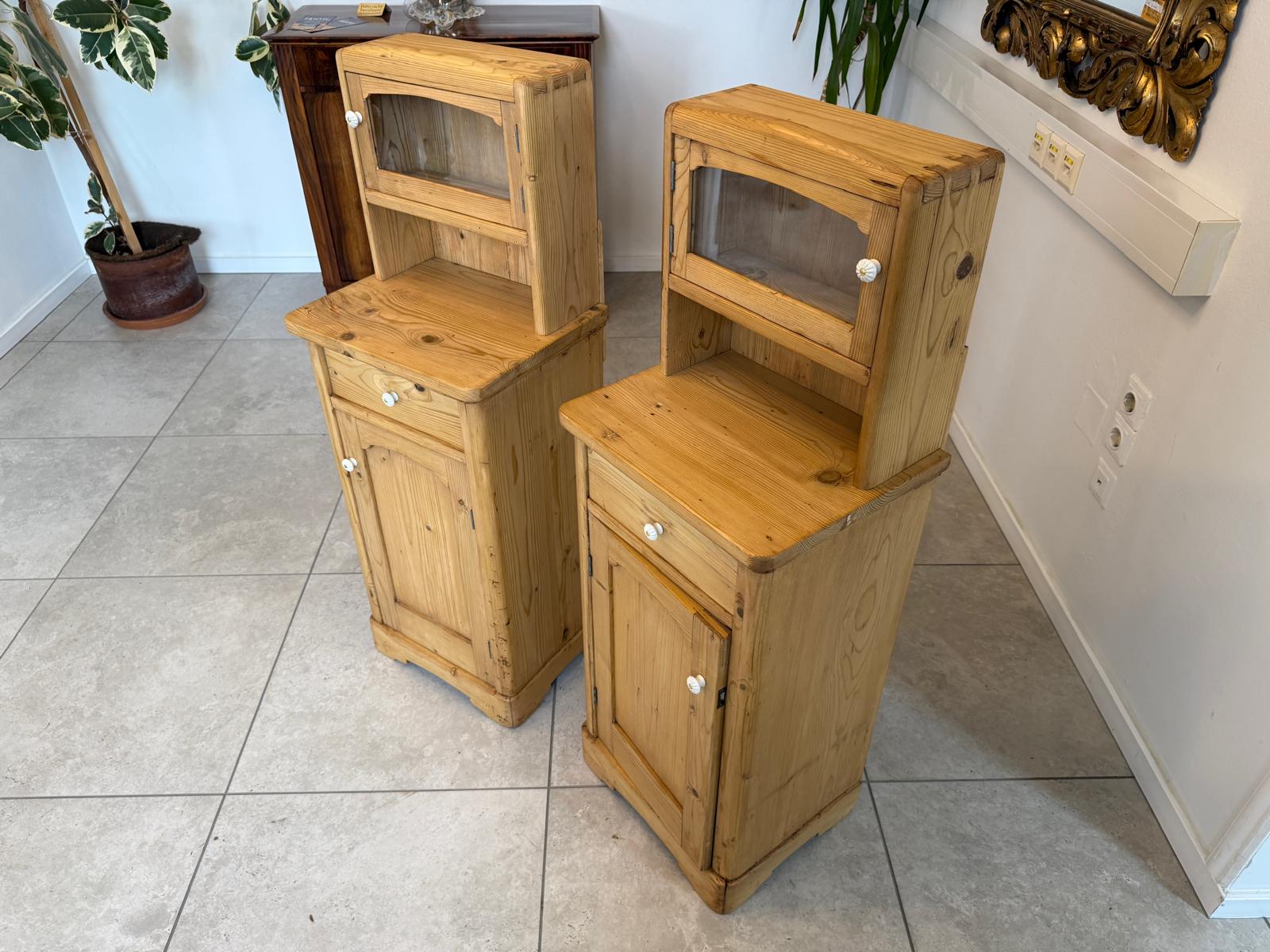 2 Restaurierte Bäuerliche Nachtkasterl Naturholzkasterl G2122