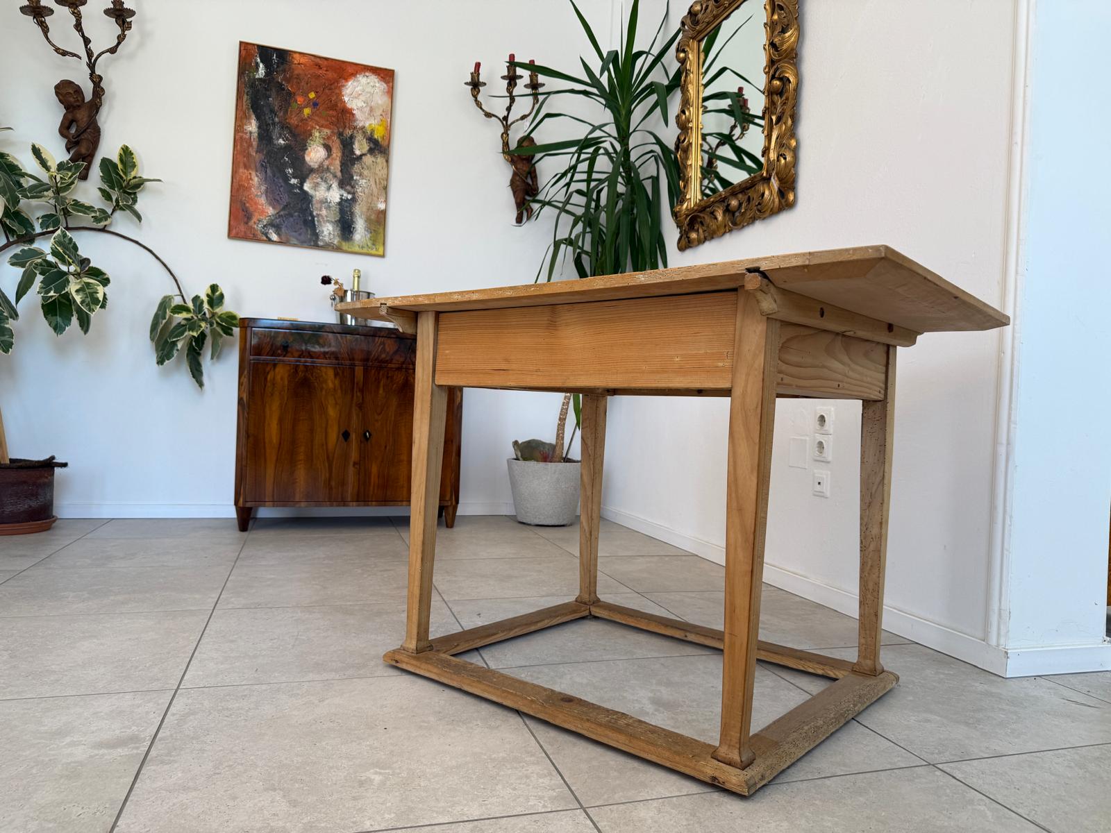 Biedermeier Bauerntisch Originalexemplar Fichtenholz Urig G1903