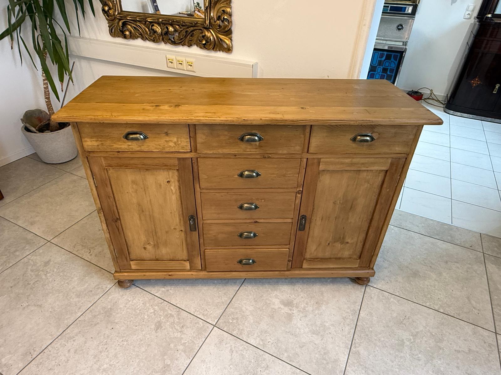 Originale Jugendstil Ladenkommode Ladenschrank Apothekerschrank Weichholz D1115