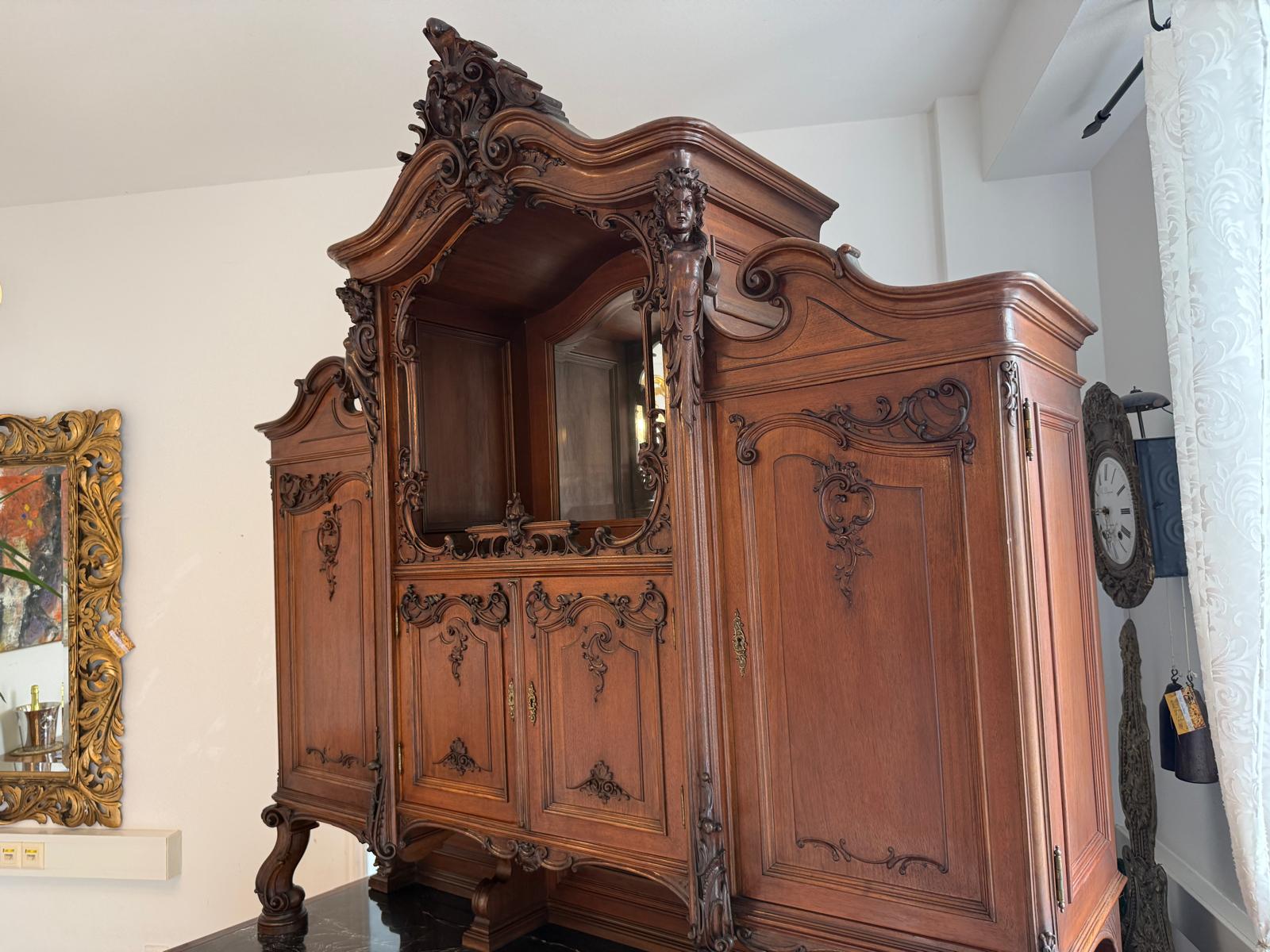 Figurales Pfeiferlbarock Aufsatzbuffet Altarschrank Aufsatzschrank / Buffet – D2658