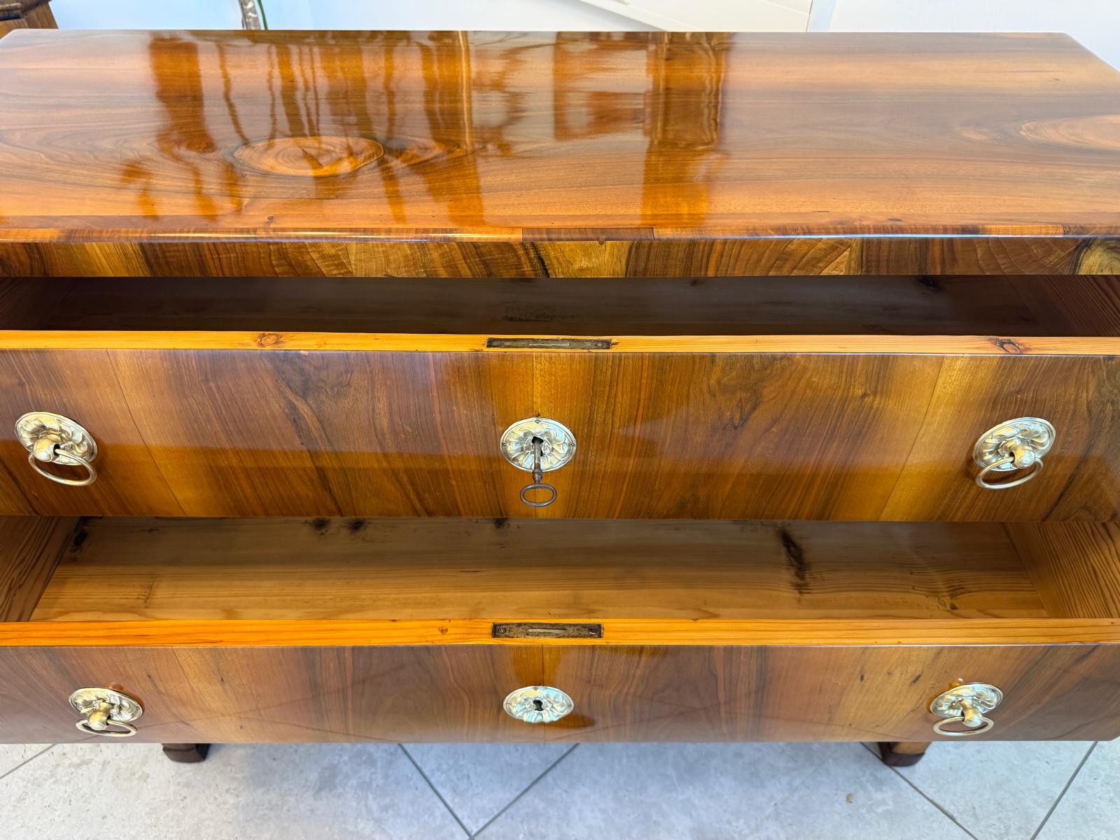 Biedermeier Kommode Ladenkommode Nussholz Antiquität Restauriert D2763