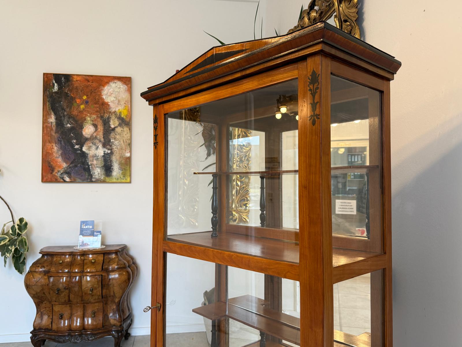 Antiquität Biedermeier Vitrine Bücherschrank Antiquität D1150