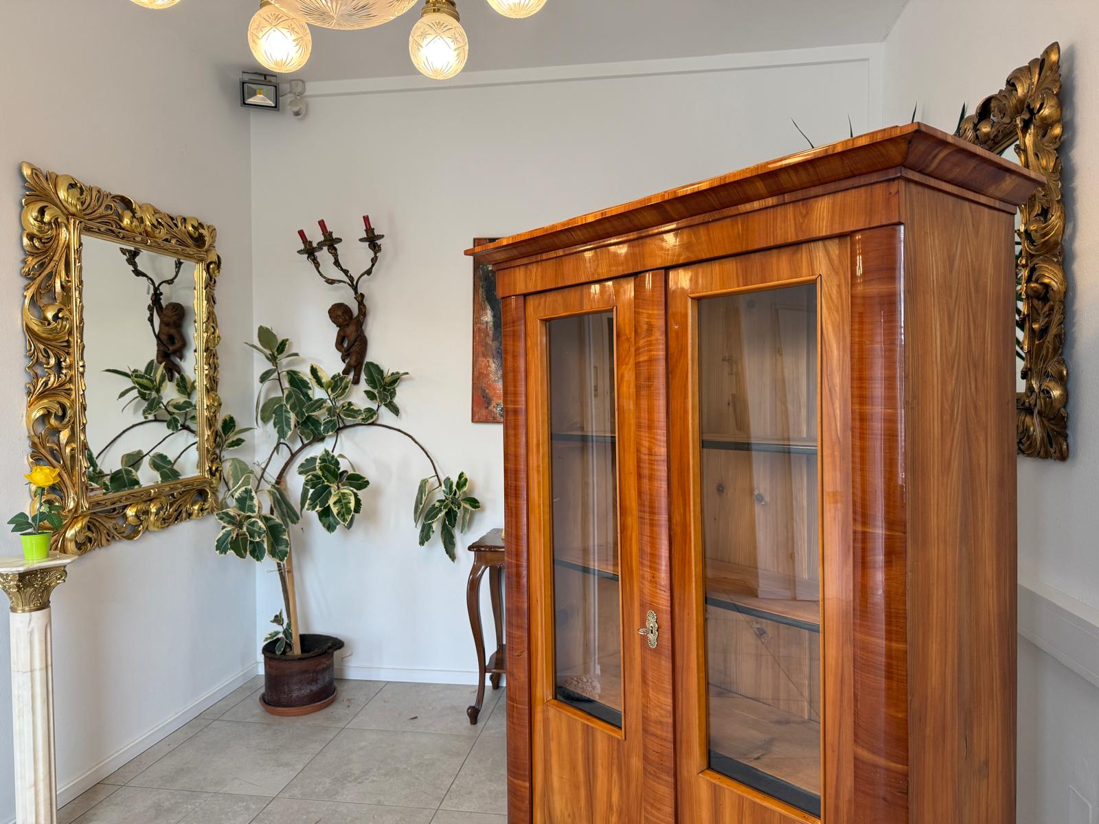 SALE Biedermeier Vitrine Bücherschrank Sammlervitrine Kirschholz Antiquität G1818