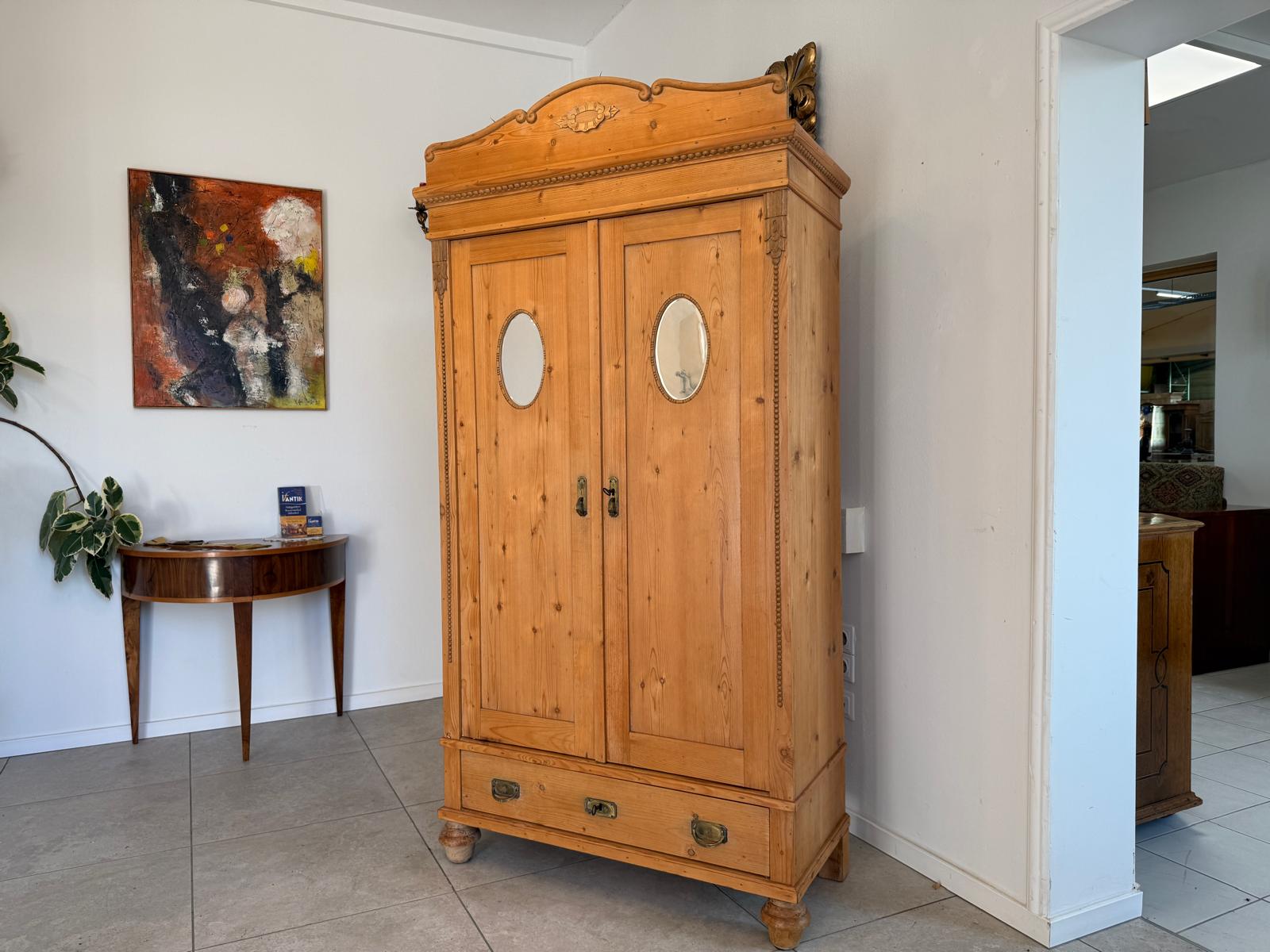 Steirischer Bauernschrank Jugendstil Schrank Spiegelschrank G1050