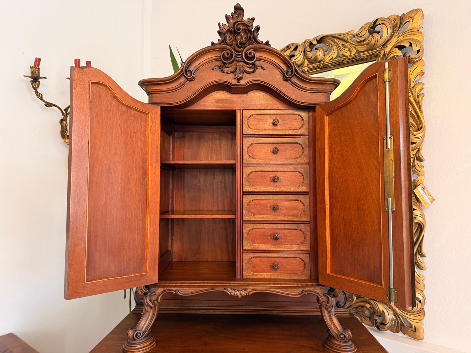SALE Pfeiferlbarock Aufsatzbuffet Altarschrank Aufsatzschrank Eichenholz  D2663