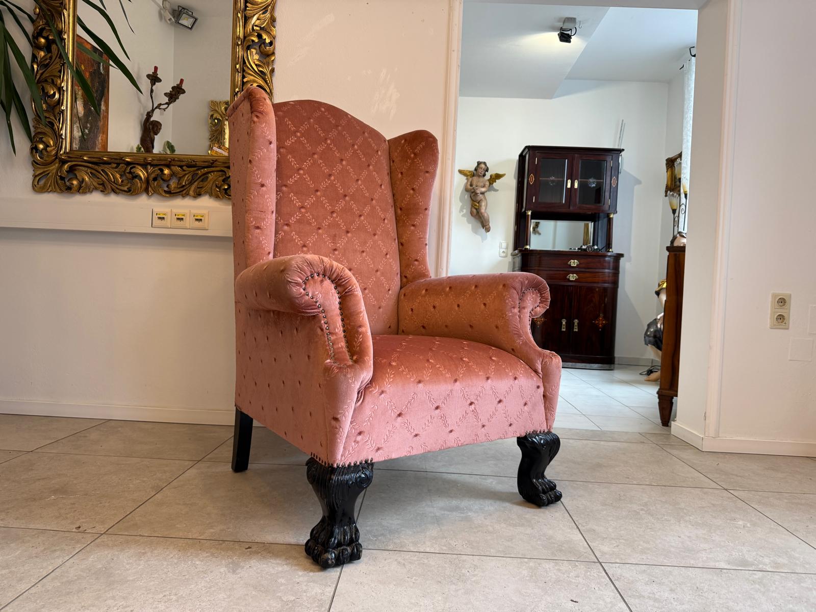 Originaler Historismus Ohrenfauteuil Ohrensessel Fauteuill D1152