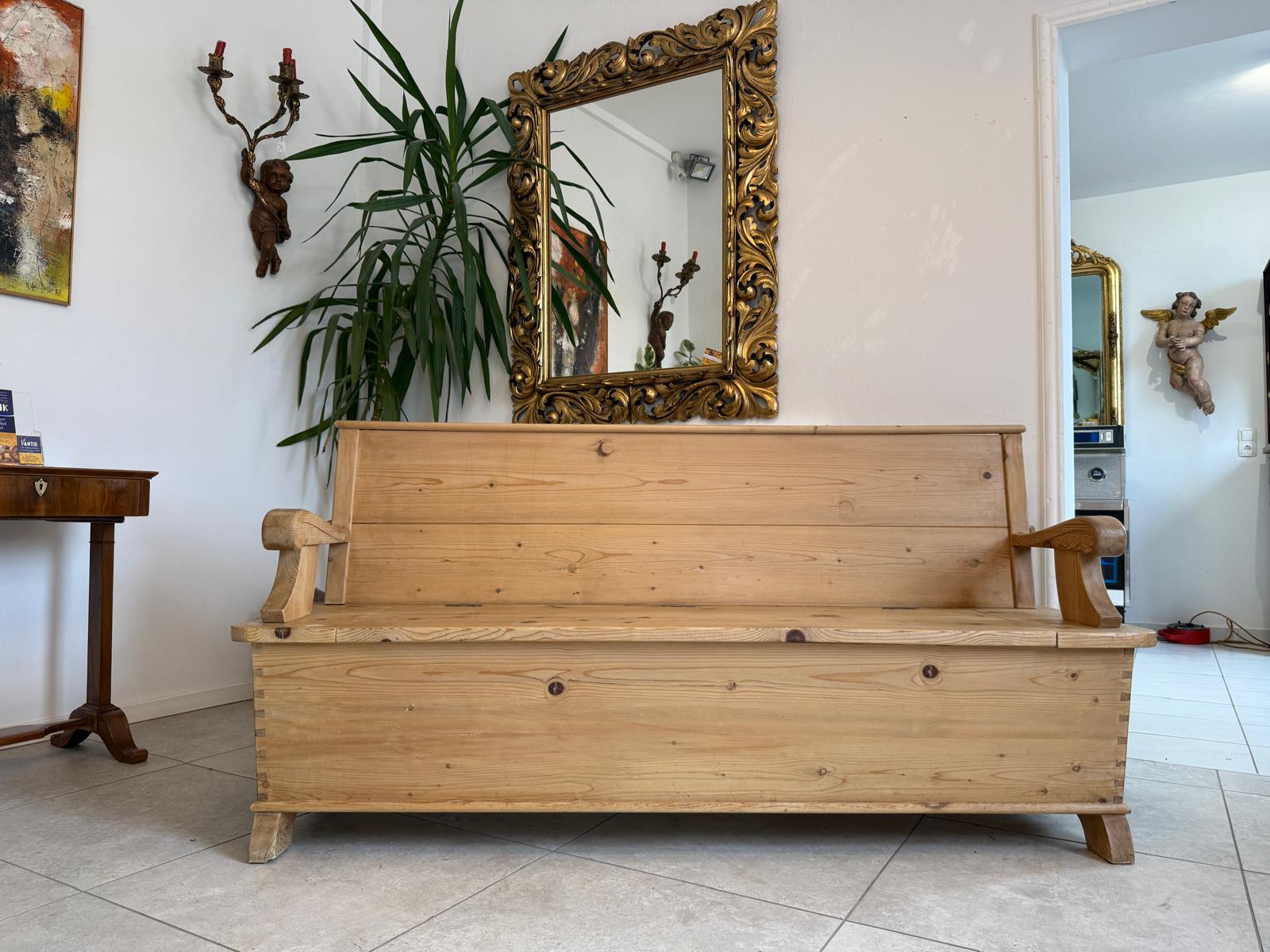 Antike Jugendstil Truhenbank Landhausbank Küchenbank breite 183cm D1221