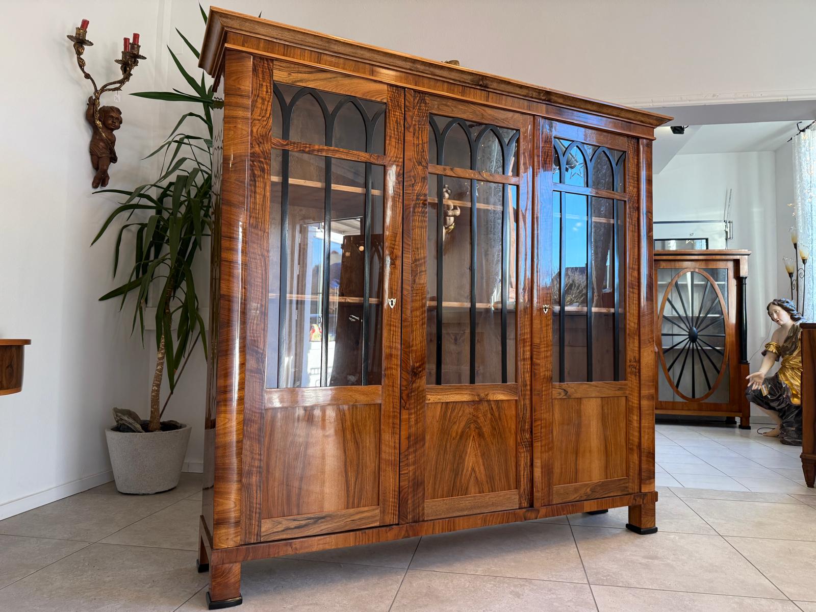 SALE Restaurierte Biedermeier Vitrine Bücherschrank ANTIQUITÄT G2348