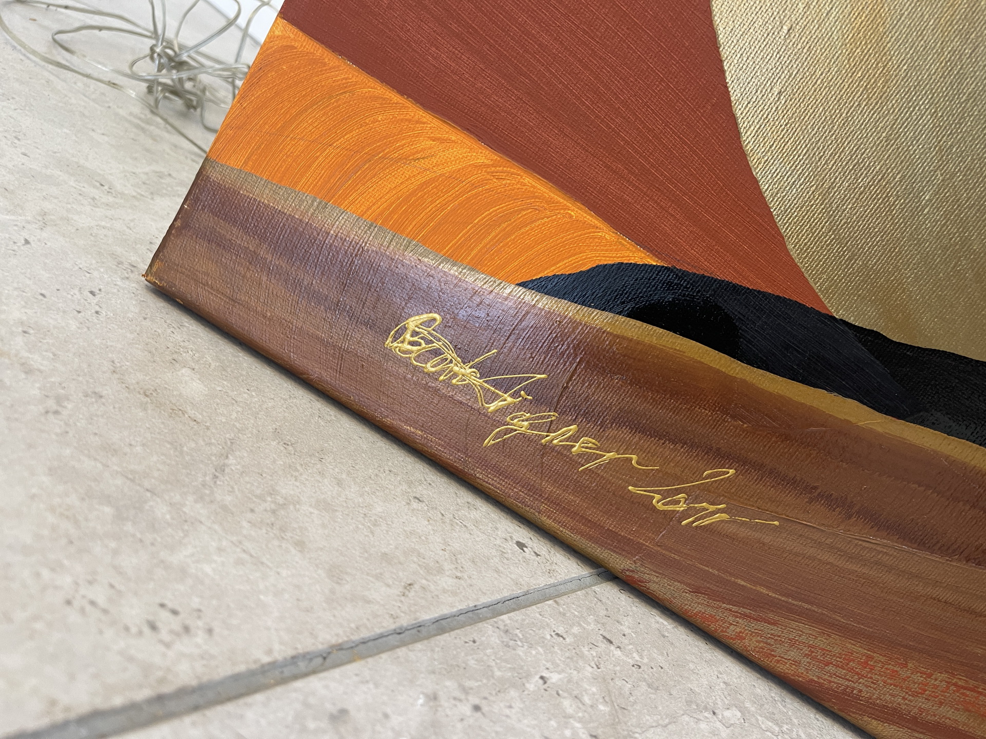 Bauernkasten-Bauernstube_124 Modernes 4 teiliges Ölbild Burgenland B1881