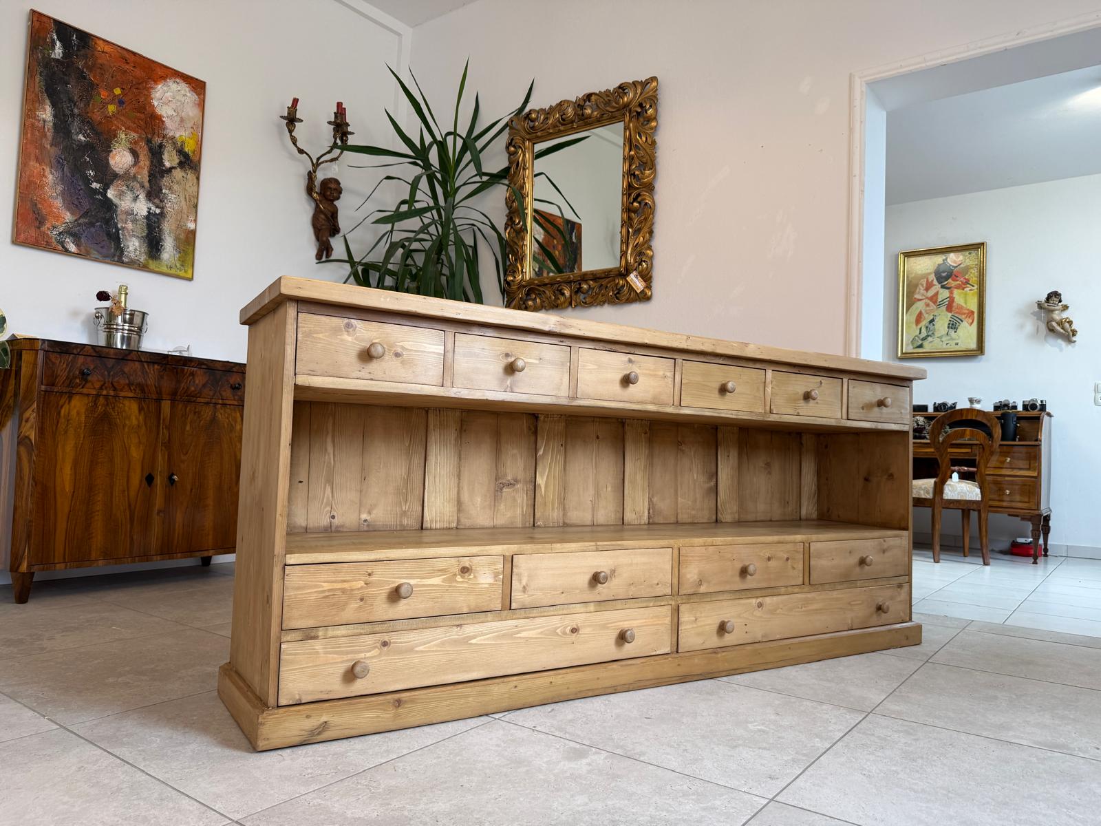 Praktische bäuerliche 12 Laden Kommode Anrichte Sideboard G2069