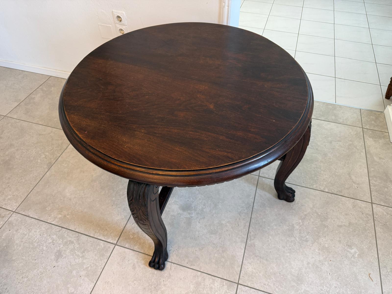 Alter Historismus Beistelltisch Rund Abstelltisch D2933
