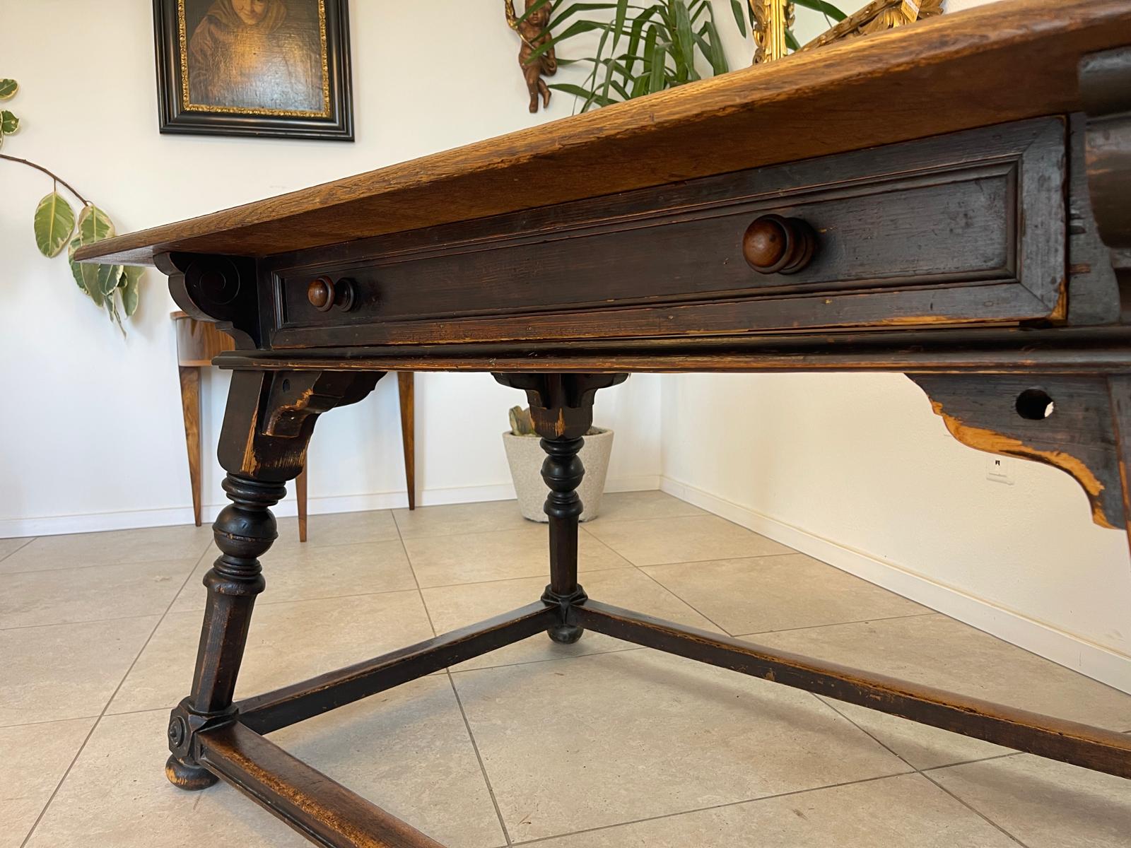 Uriger bäuerlicher Barocktisch Bauerntisch Urig Landhaustisch um 1800 G1122
