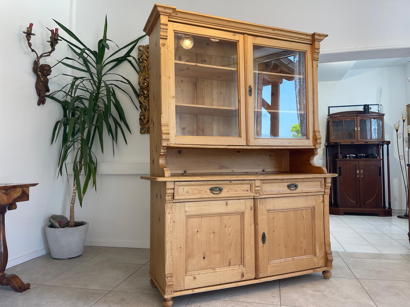 Jugendstil Naturholschrank Küchenbuffet Küchenschrank Küchenkredenz G1710