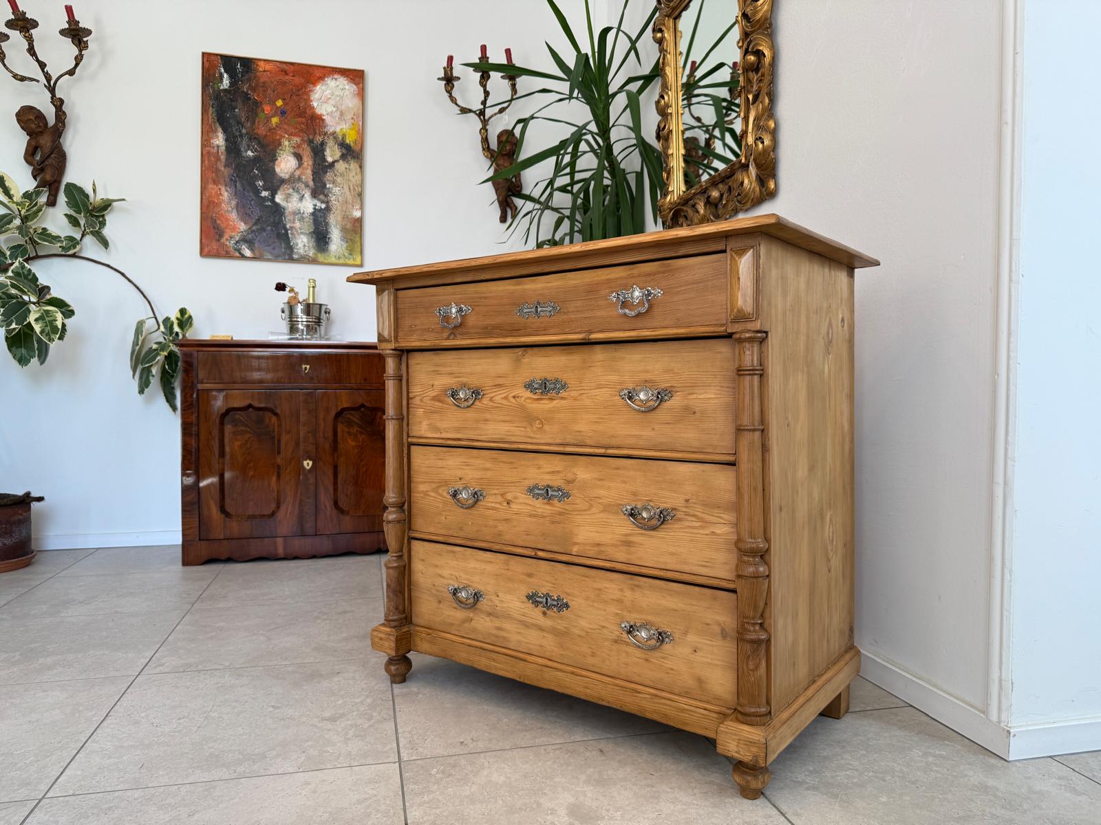 Restaurierte Gründerzeit Kommode 4 Laden Fichtenholz Bauernmöbel G1843