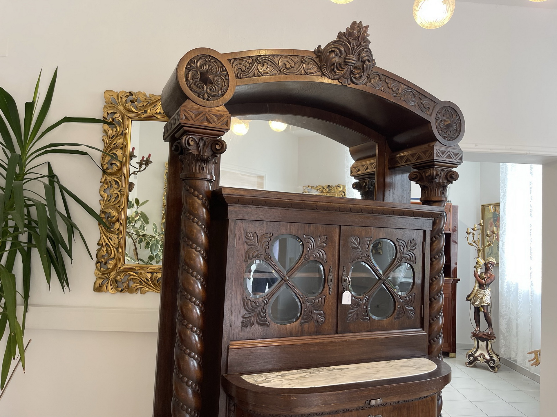 antiquitaeten_88 Originales Historismus Aufsatzbuffet Altarschrank B1533