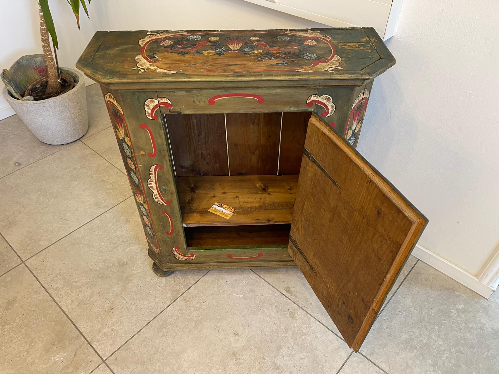 Bäuerliche Anrichte Sideboard Kasterl Bemalt Fichtenholz G1266