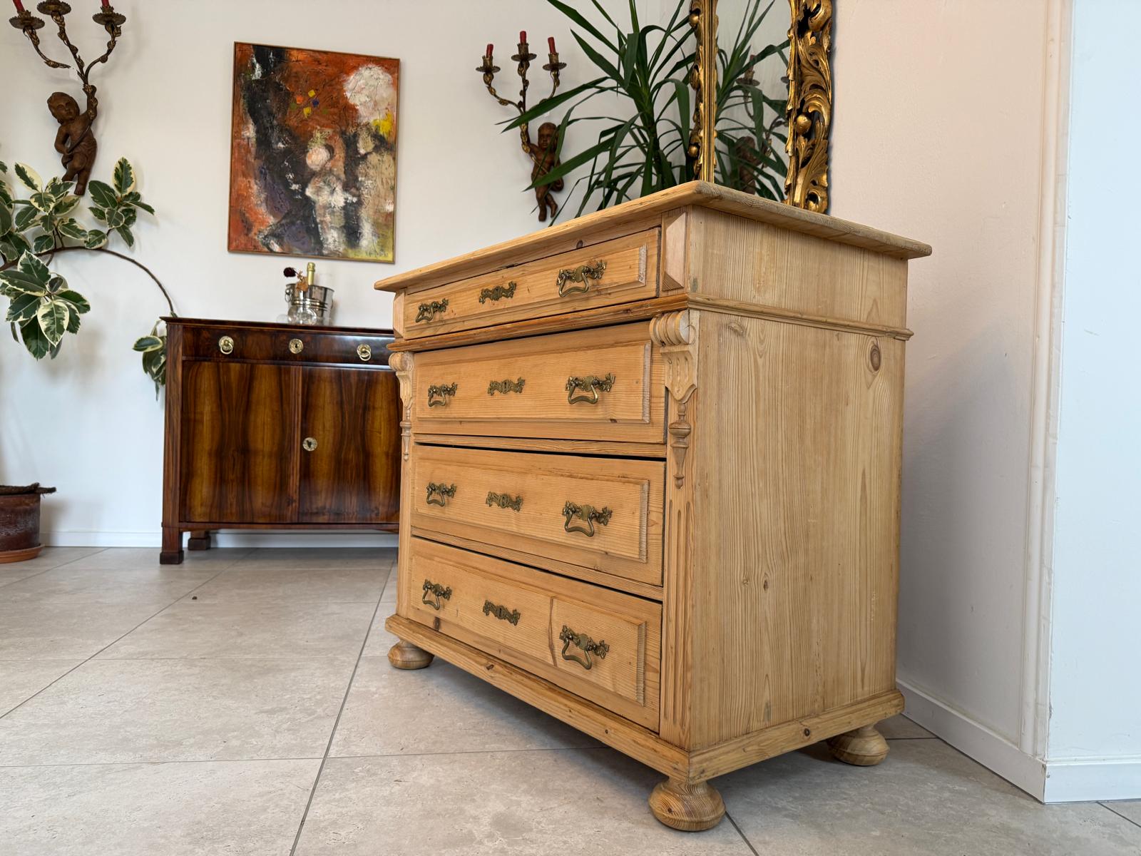 Originale Gründerzeit Kommode Weichholz Antik G2114 