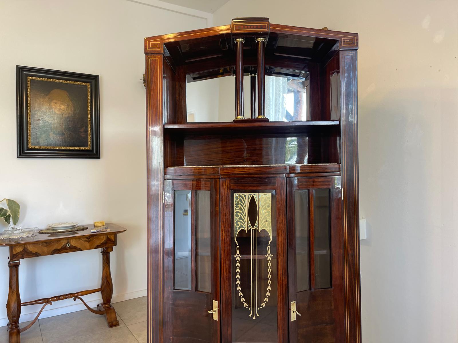 Restauriertes Jugendstil Kredenz Vitrinenschrank  Bücherschrank Traum Antiquität G1443