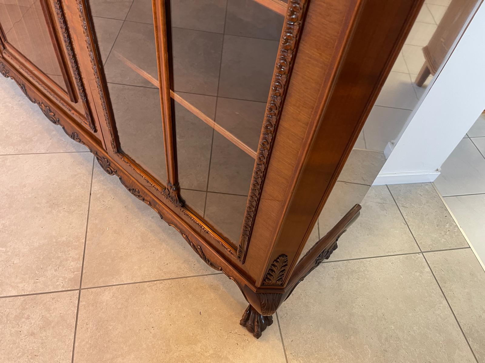 Bücherschrank Barock Barockstil Vitrine Glasschrank Wohnzimmerschrank A5149
