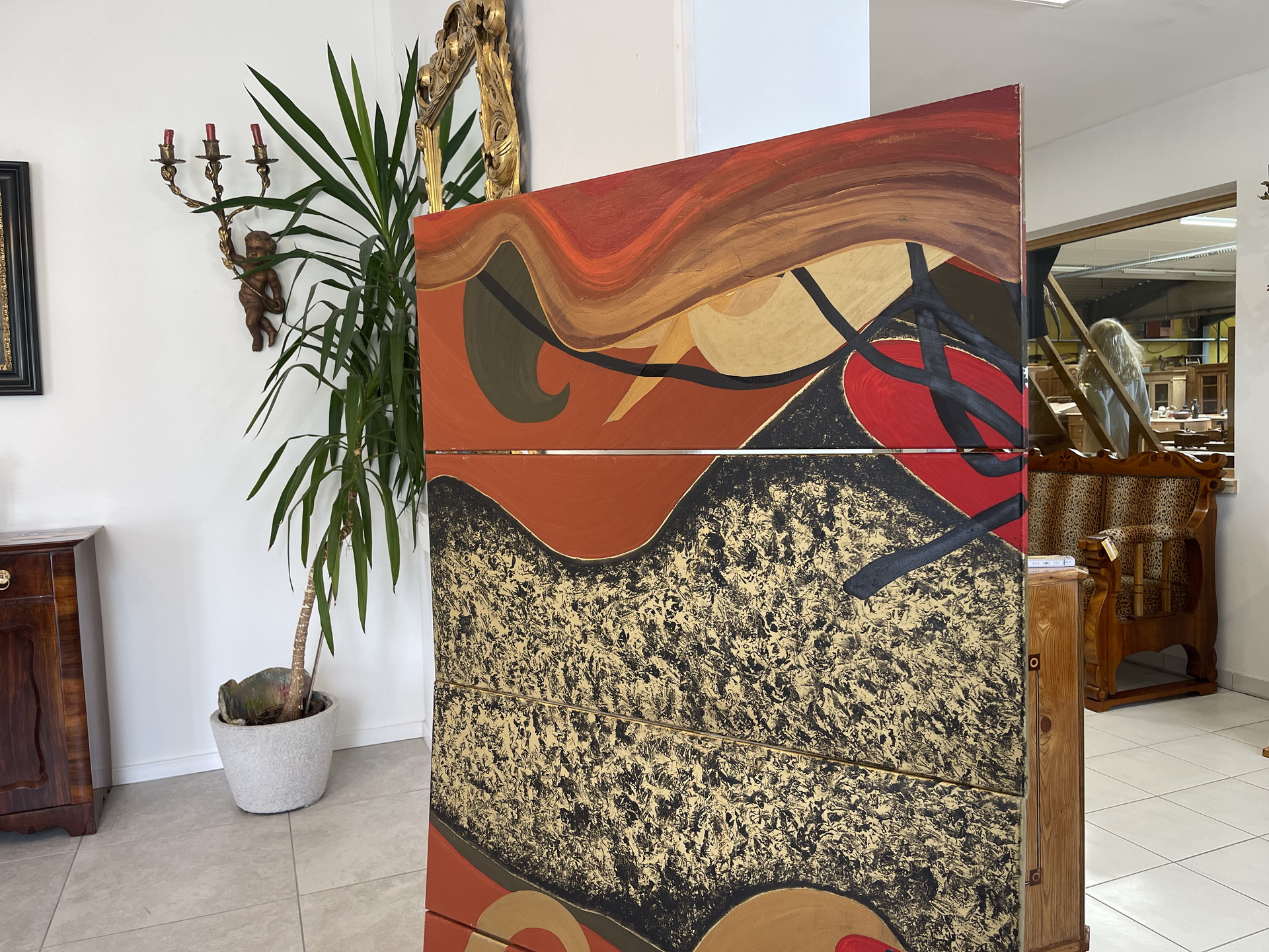 Bauernkasten-Bauernstube_126 Modernes 4 teiliges Ölbild Burgenland B1881