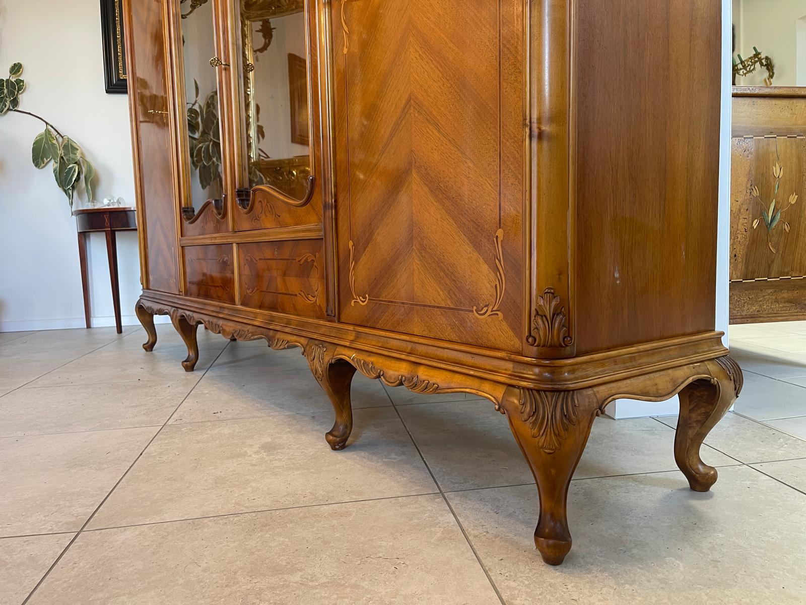 Bücherschrank Barock Barockstil Vitrine Glasschrank Wohnzimmerschrank A5151