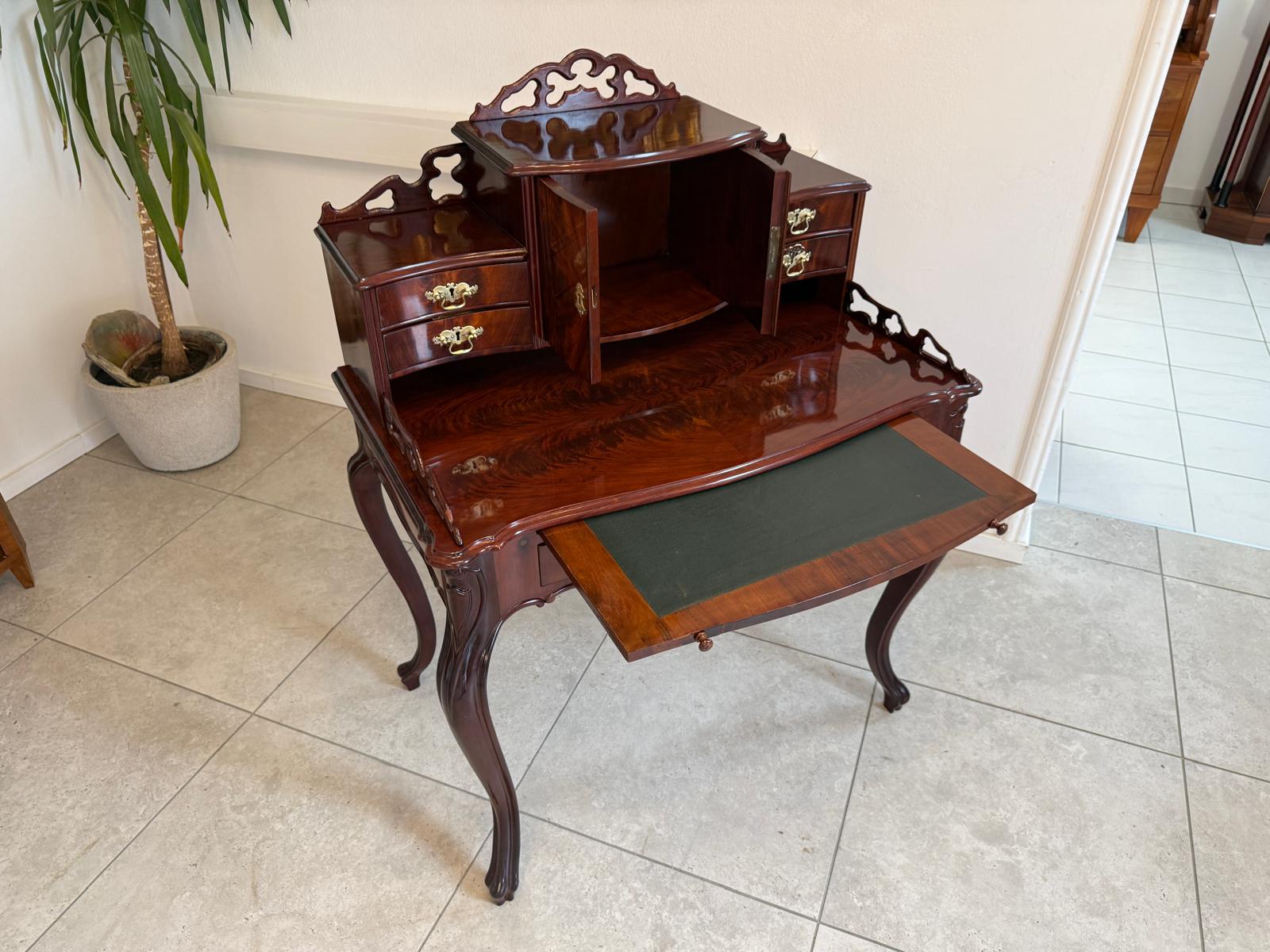 Biedermeier Damen Sekretär Schreibsekretär Nussfurniert Antiquität  G1831-1