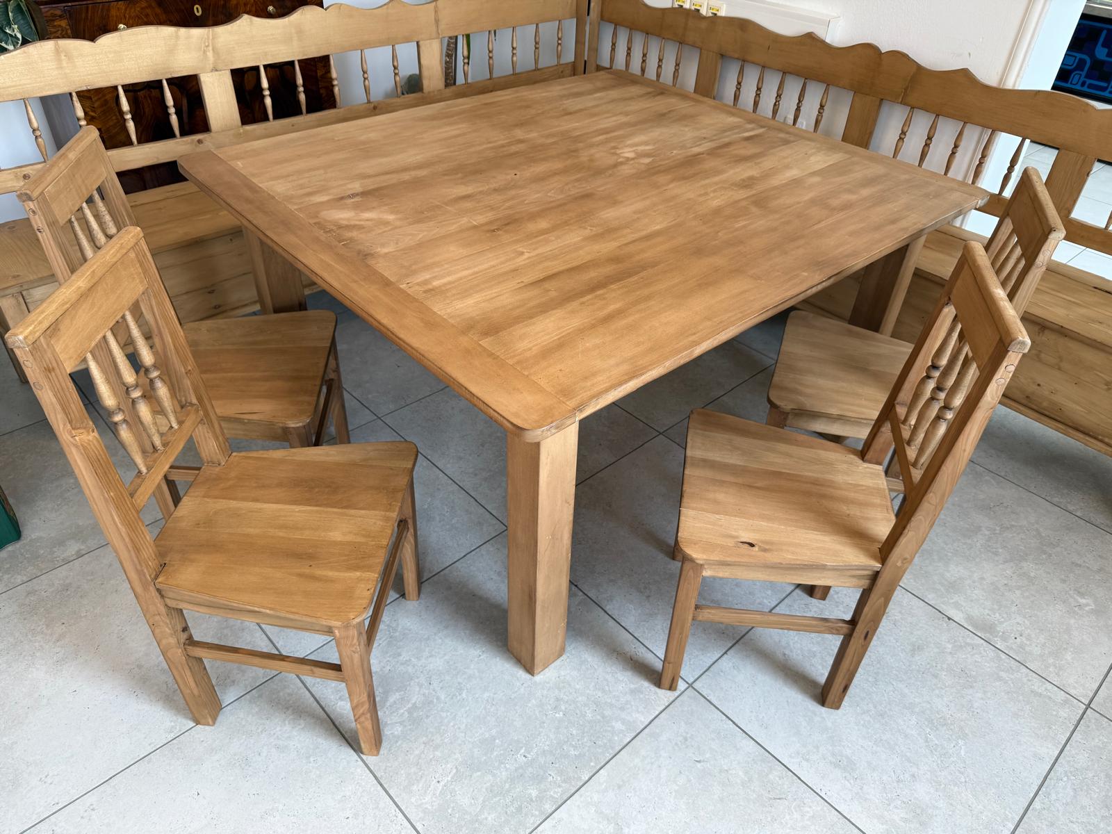 Bauernstube Eckbankgruppe Bauerntisch 4 Sessel Fichtenholz D2448