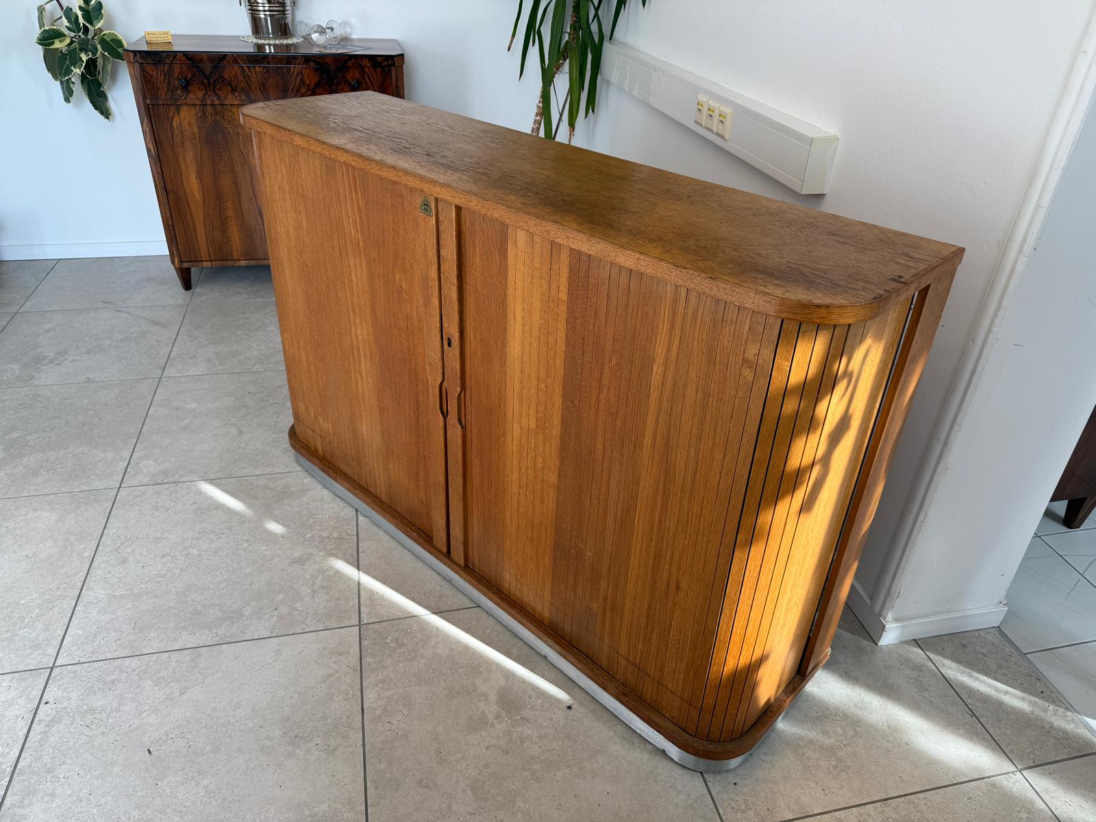 Jugendstil Rolladenschrank Antik Braun Büroschrank G1978