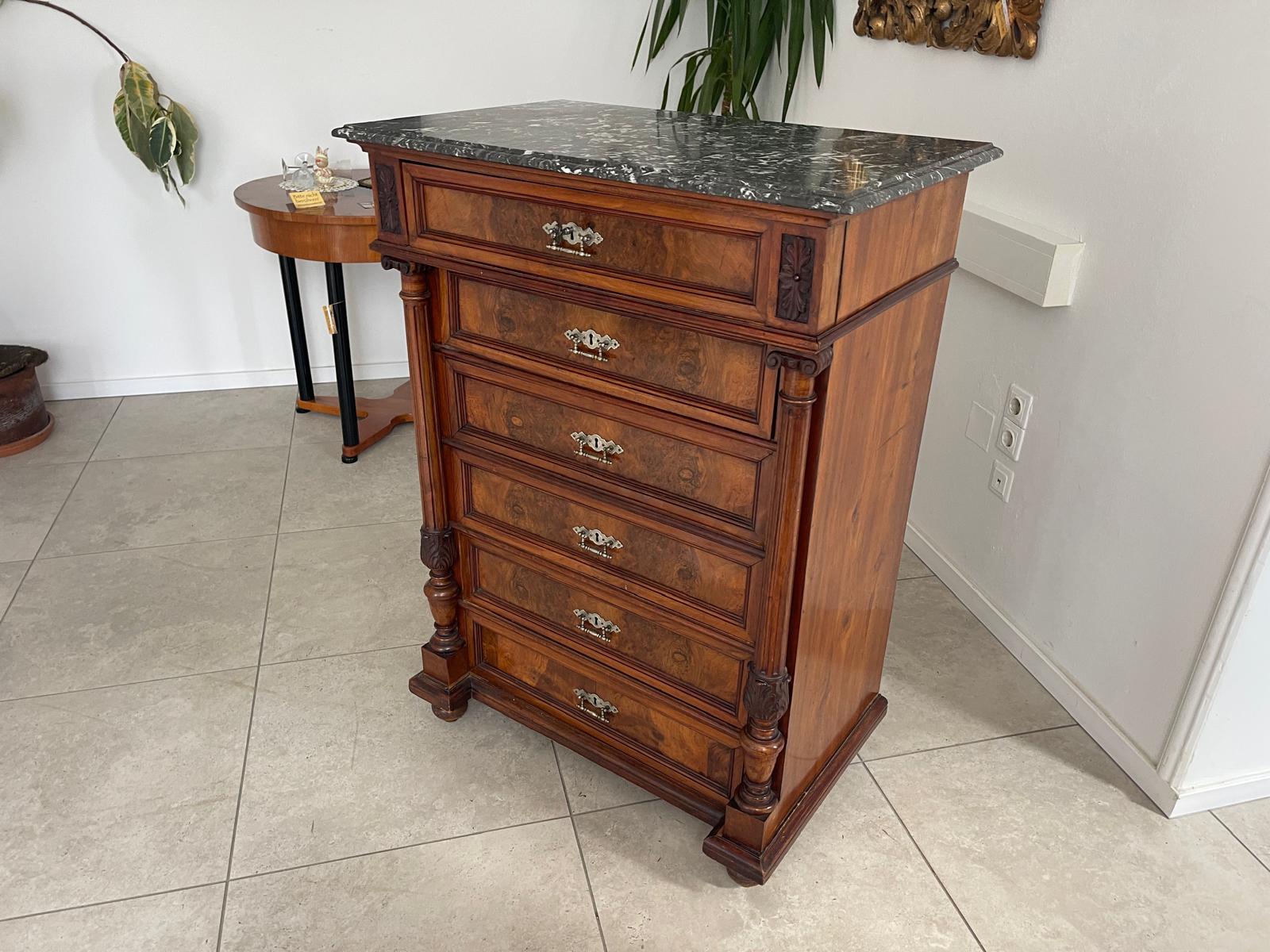 Gründerzeit Wochenkommode Nussholz Ladenschrank G1338