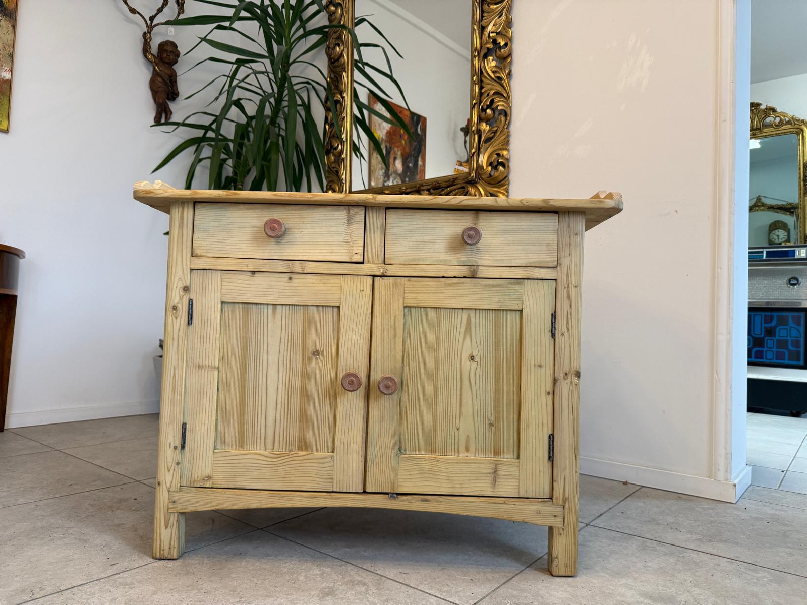 Bäuerliche Wickelanrichte Kommode Naturholz Antik & Alt D1075