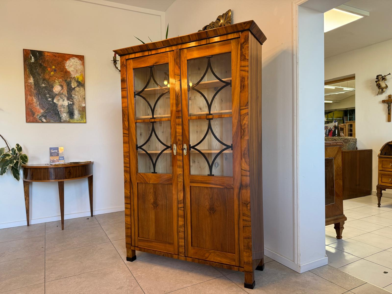 Restaurierte Biedermeier Vitrine Bücherschrank Glasschrank Antiquität G2160