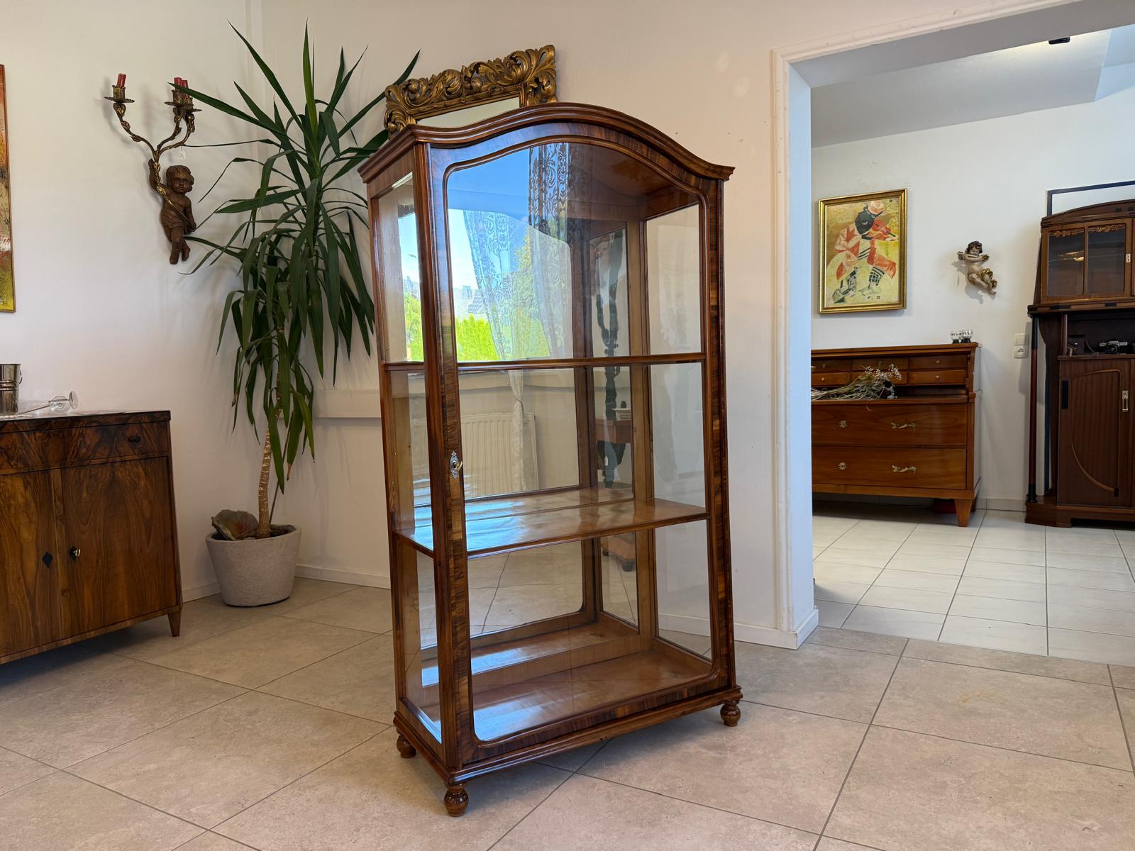 Antiquität Biedermeier Vitrine Bücherschrank Antiquität G1965