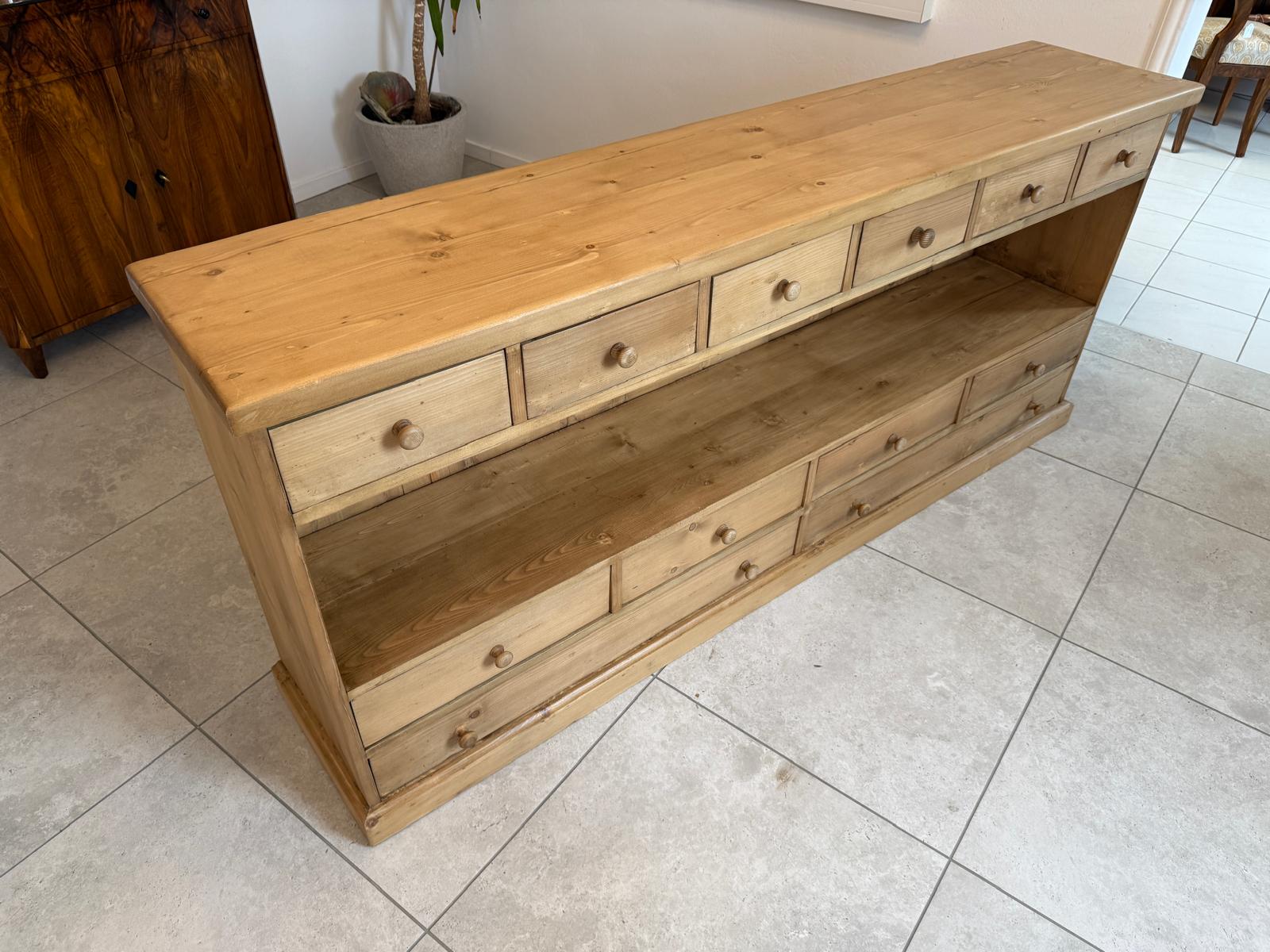 SALE Bäuerliche 12 Laden Kommode Anrichte Sideboard Weichholz G2073