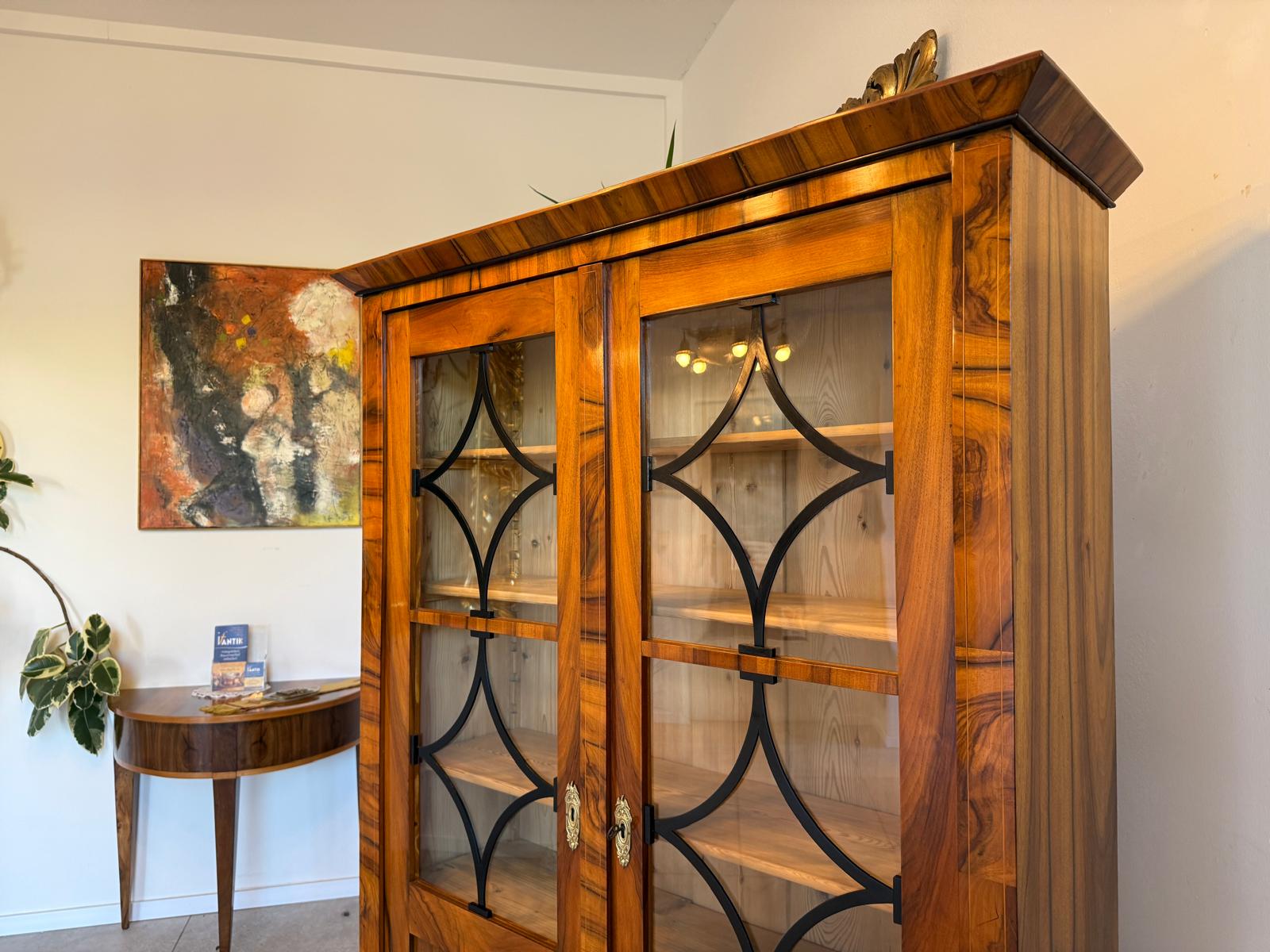 Restaurierte Biedermeier Vitrine Bücherschrank Glasschrank Antiquität G2160