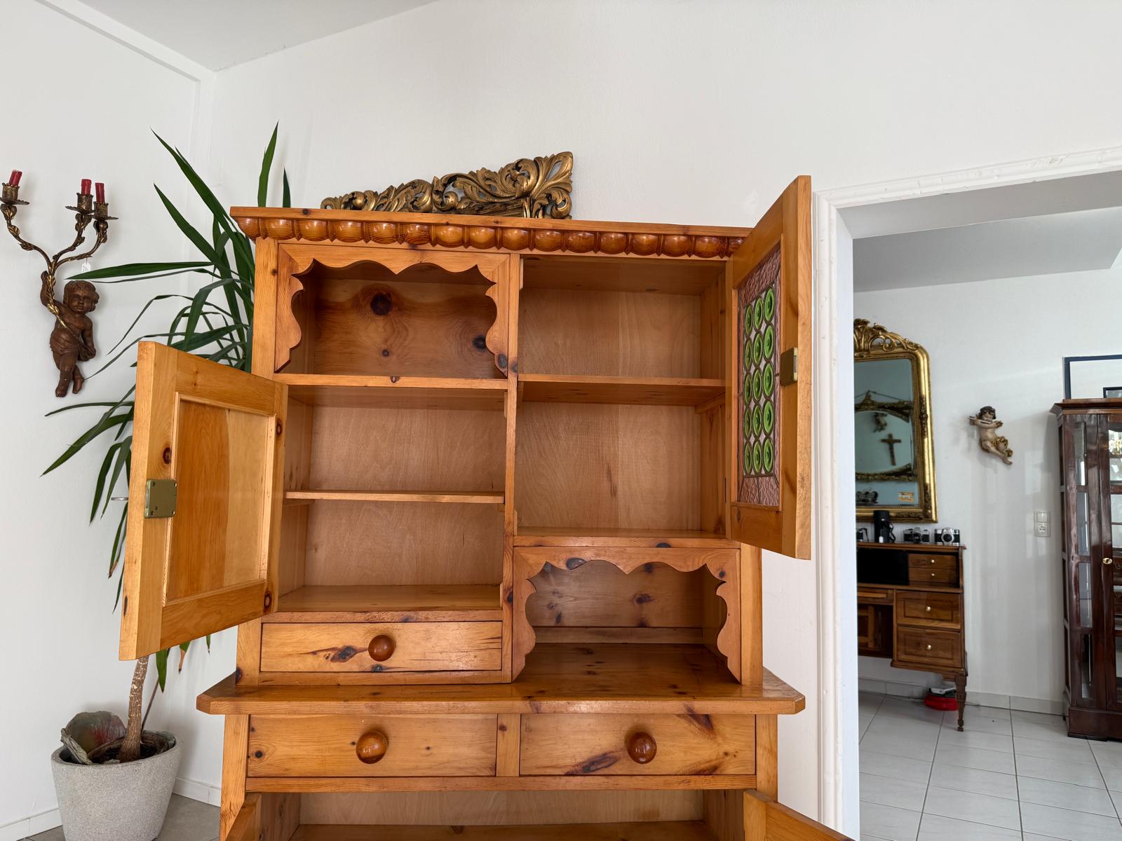 Zirbenholz Kredenz Butzenglas Küchenschrank G2176