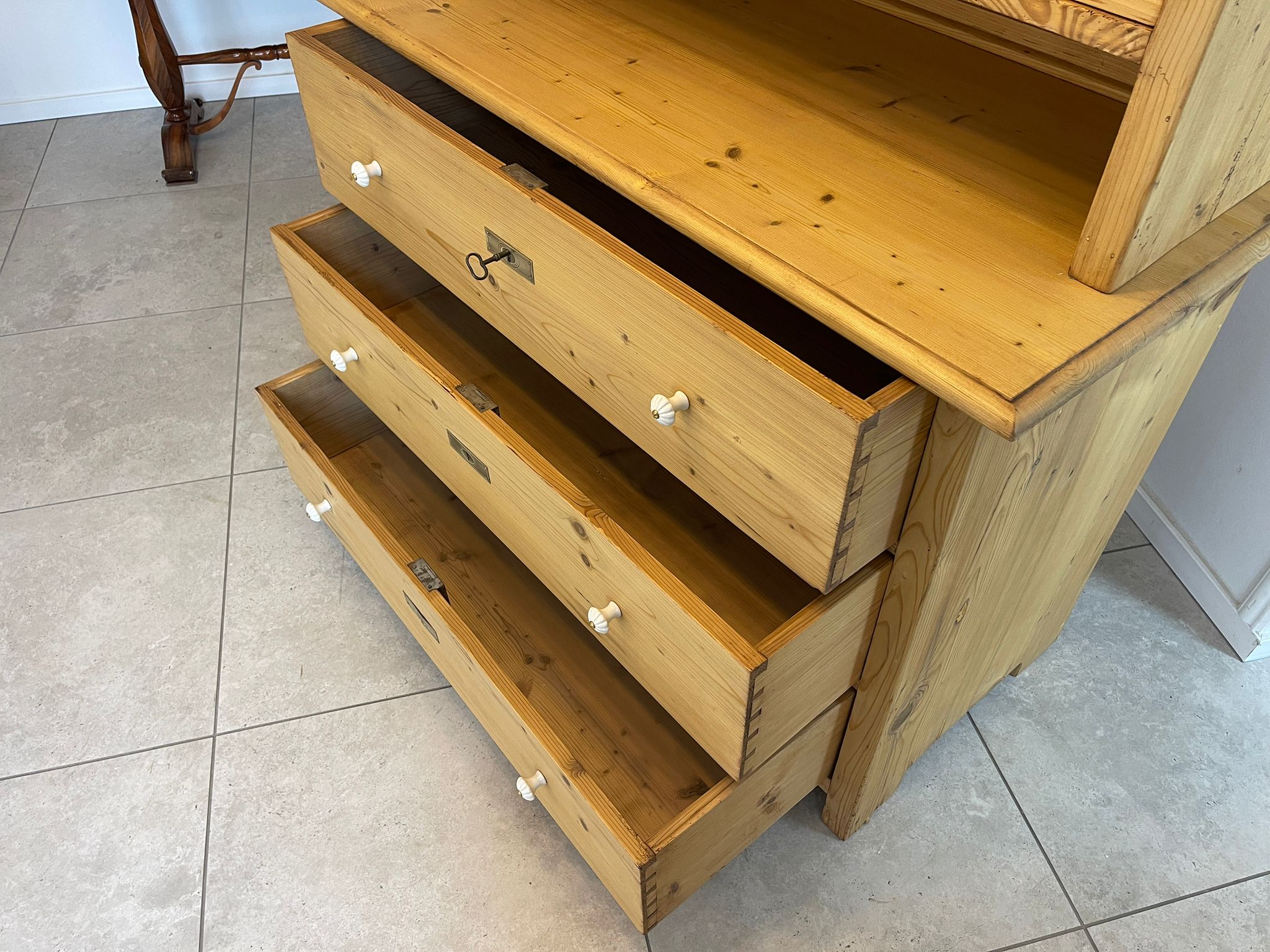 Aufsatzbuffet Küchenkredenz Bauernschrank Aufsatzkommode Naturholzschrank G1610